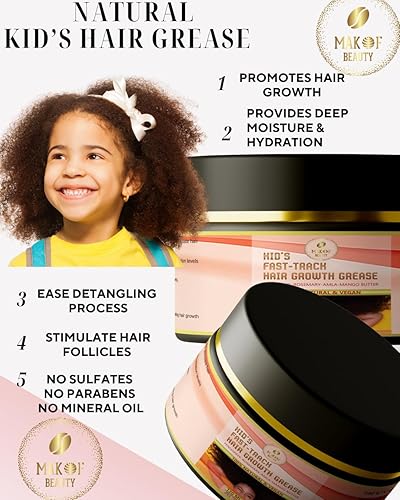 Miniatura 2 de Grasa para el crecimiento del cabello para niños con extracto de batana orgánico y puro crudo, romero, fenogreco, aceite de amla mantequilla de