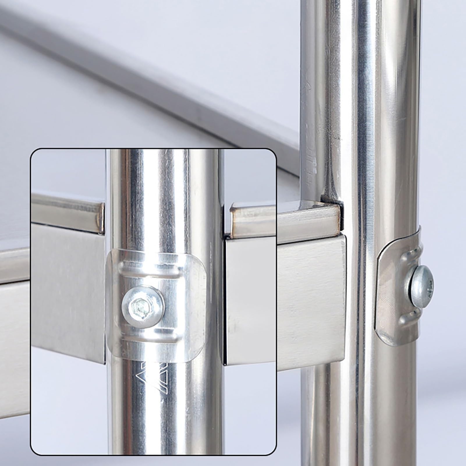 Carro utilitario de Grado Comercial de Alta Resistencia de 3 Niveles, Carro de Mesa de Trabajo de Acero Inoxidable con Ruedas, Mesa de Cocina Comercial de Metal, para Laboratorio, clínica, Cocina