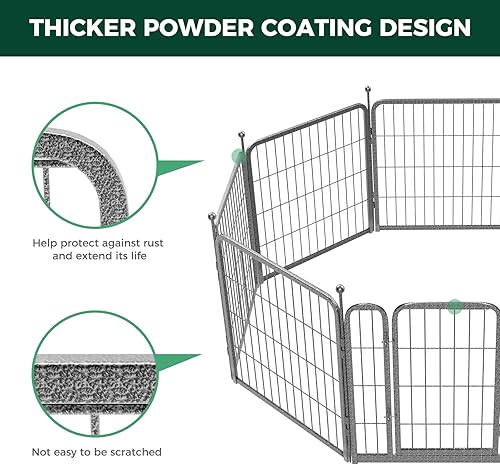 Miniatura 4 de FXW Aster - Corralito para perros al aire libre, 816 paneles para el patio, 243240 pulgadas de altura, corrales de metal para perros, cerca para