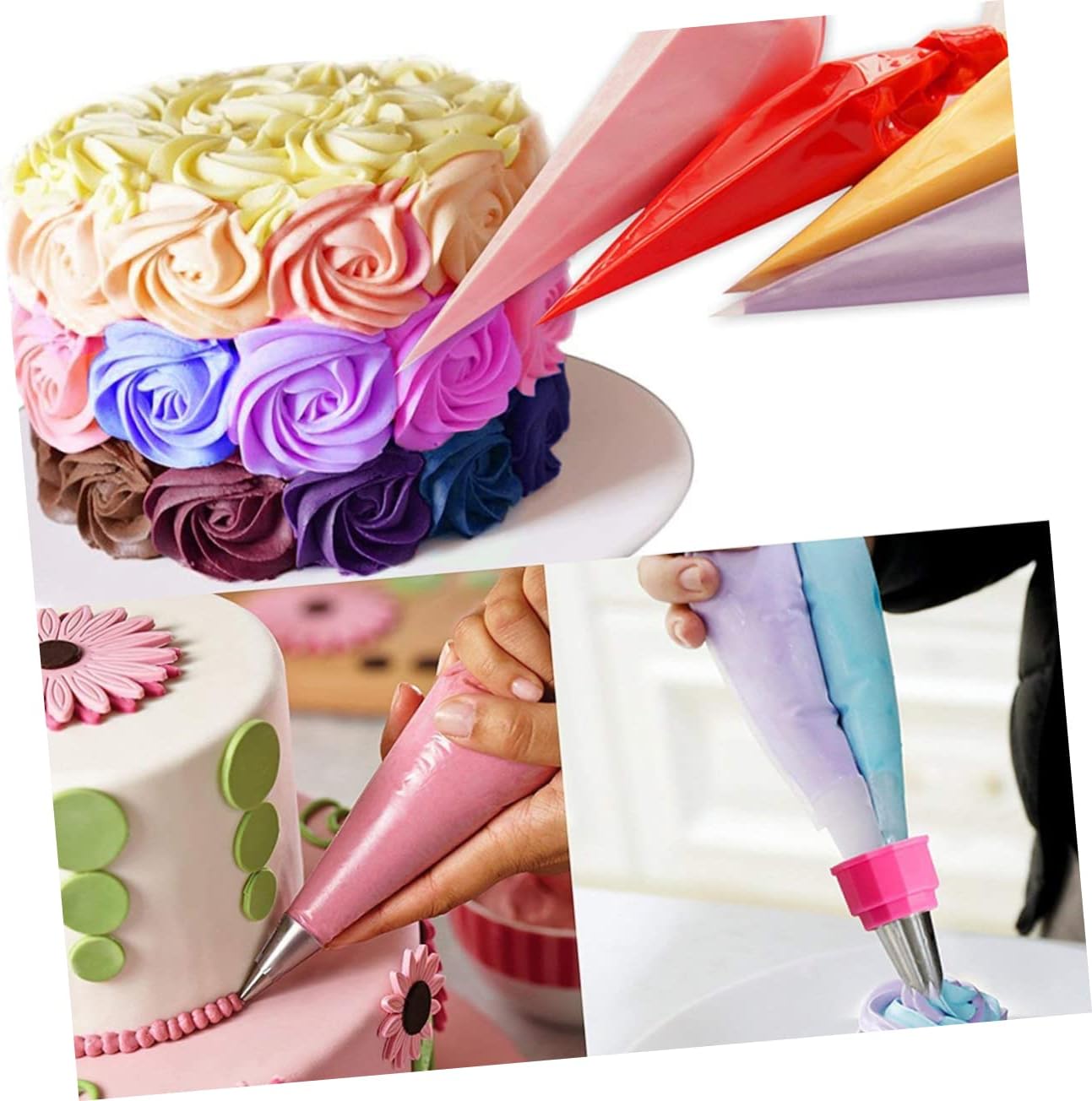50-Pack Thickened Disposable Pastry Bags for Cake Decorating Icing and Cupcake Piping High-Quality Cream Bags Suitable for Baking and DIY Decoration