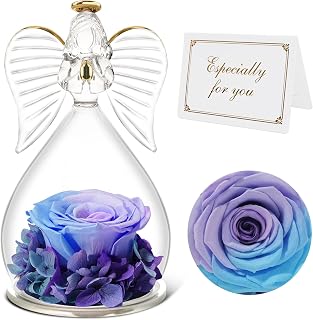 Eternal Rose Dome Glass Angel, Handmade Eternal Flower Angel Figure, Gift Mom Birthday, Grandma Gift, Original Women Gift, Christmas Gift, Birthday Gift