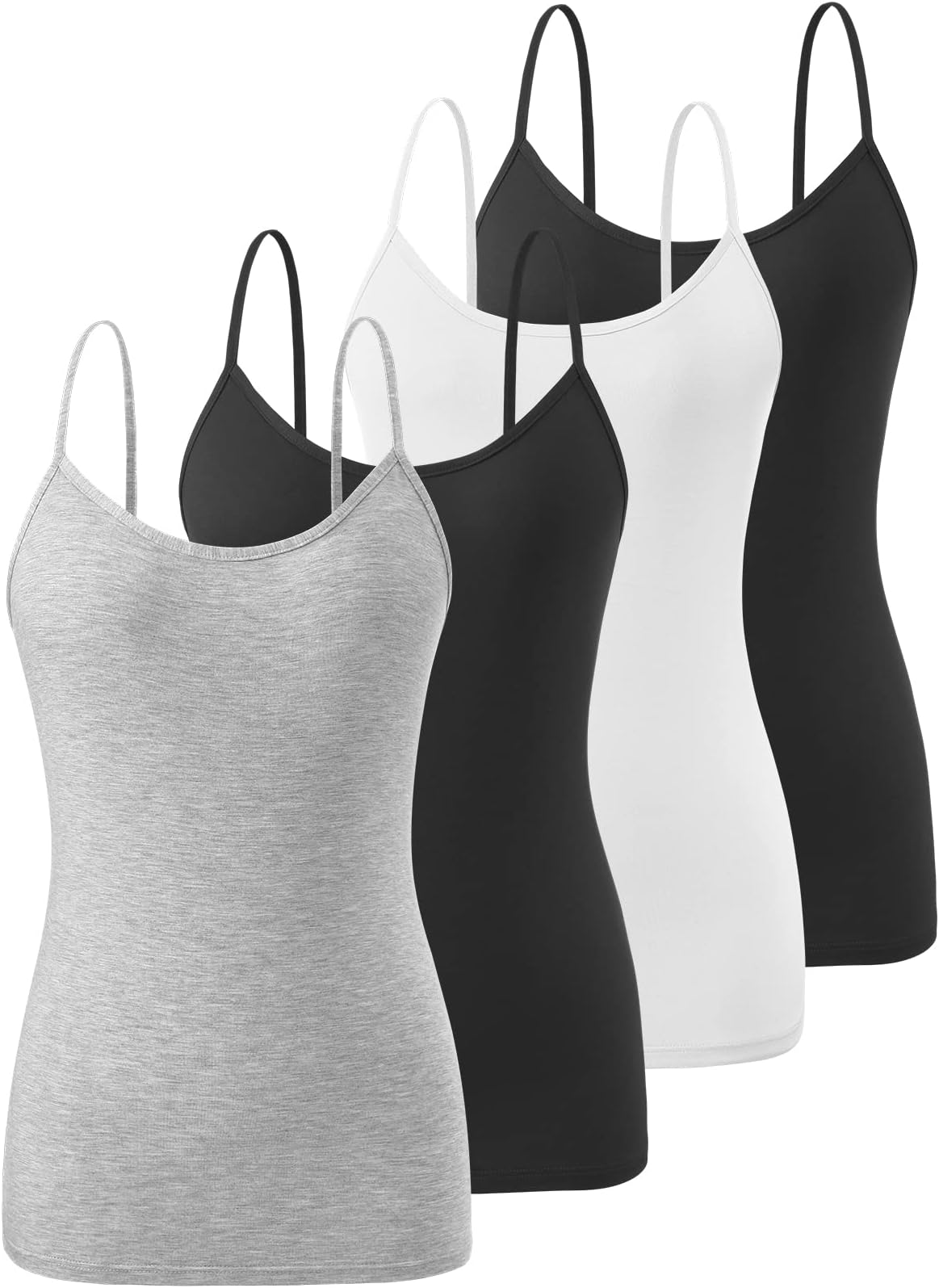 Women's Basic Solid Camisole Adjustable Spaghetti Strap Tank Tops