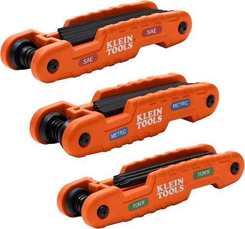 Miniatura 14 de Klein Tools - 70550 Juego de llaves hexagonales, 11 tamaños SAE, herramienta de llaves hexagonales, plegable, muy resistente con llaves hexagonales