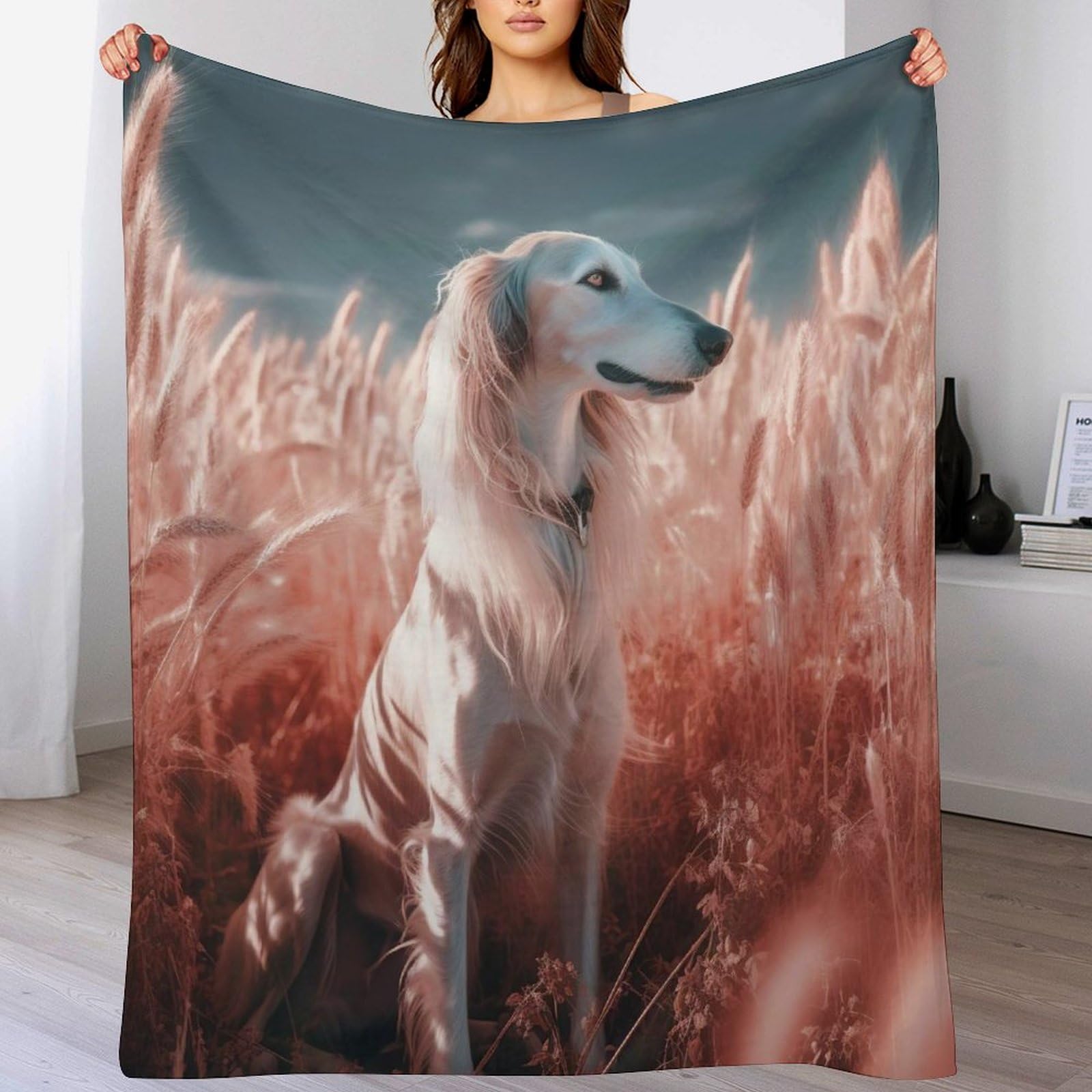 Couverture de chien en flanelle polaire pour canapé et lit 130x150