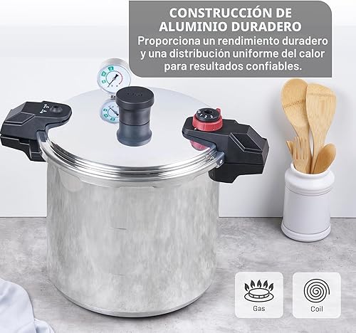 Miniatura 8 de T-fal Olla de Presión de Aluminio para Enlatado, 20.8 litros, 3 Configuraciones de PSI, Utensilios de Cocina, Ollas y Sartenes, Gran Capacidad