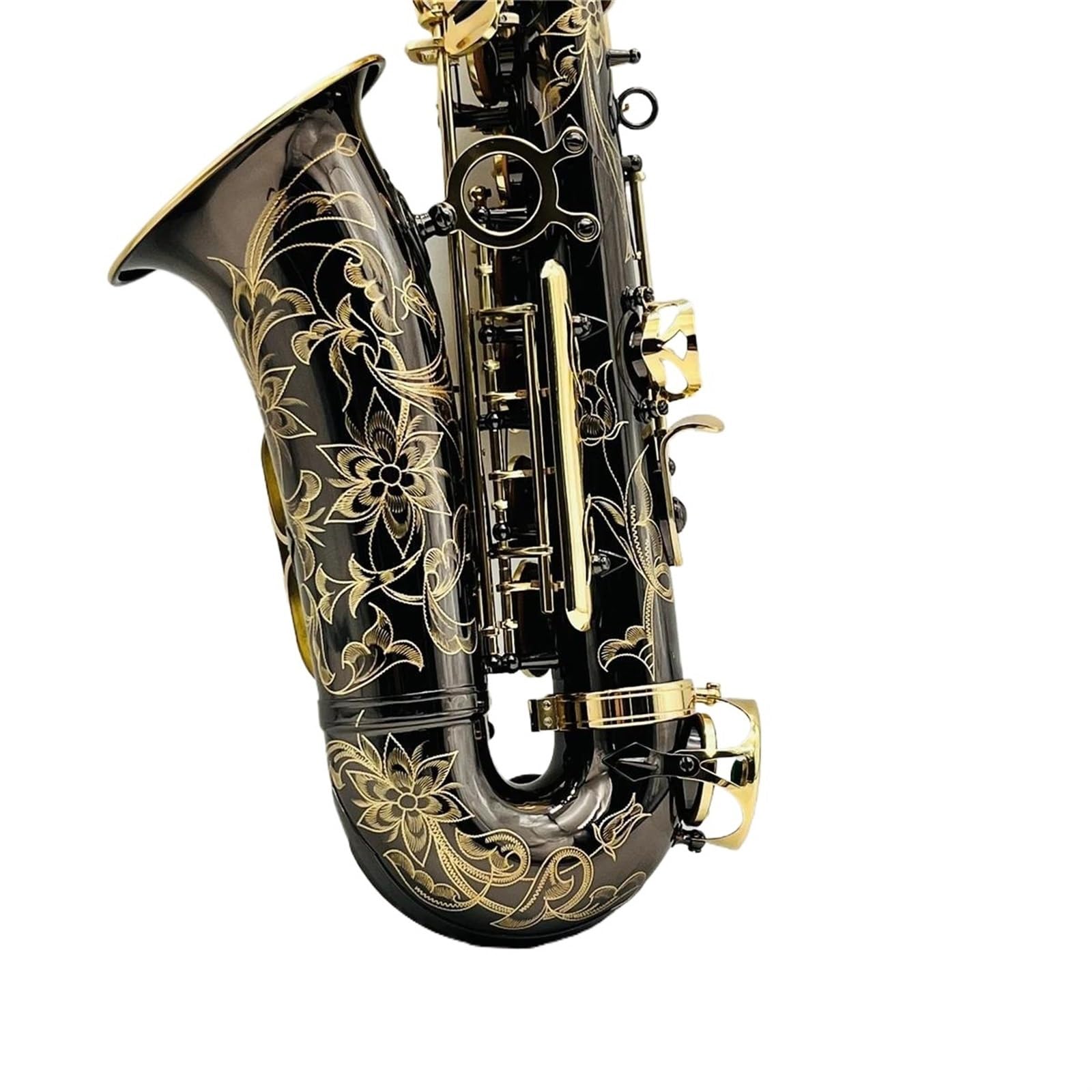 Saxofón Afinador De Saxofón Alto Eb Viento De Madera Profesional, Chapado En Níquel Negro, Dorado, Con Funda De Cuero, Accesorios