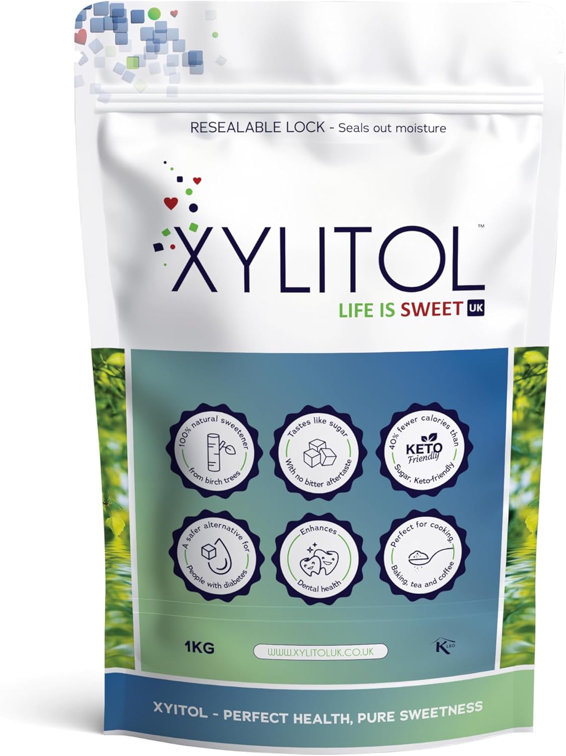 Xylitol Sweetener 1kg Natural Sugar Substitute, Keto Sweetener, Diabetic Sugar, Xylitol Sugar