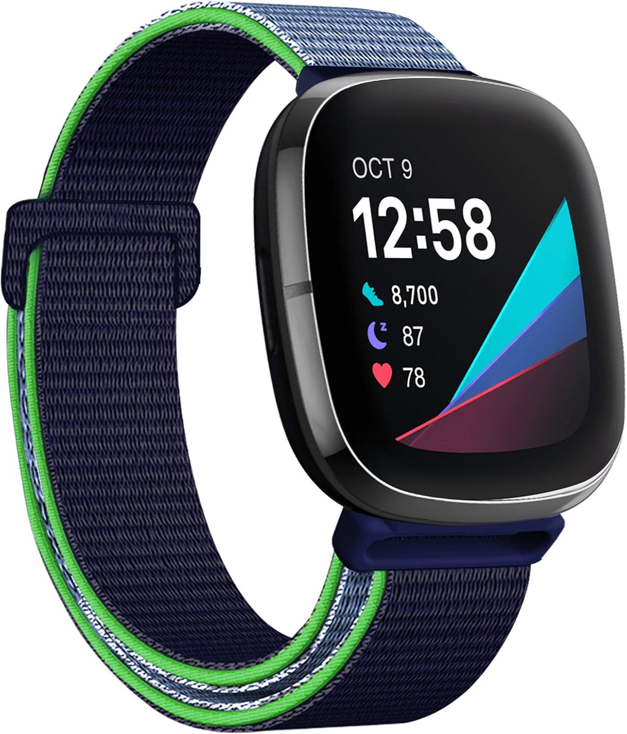 HAPAW Nylon Bands Compatible with Fitbit Sense/Versa 3, Soft Adjustable Breathable Sport Replacement Strap Women Man Wristband Accessories for Sense Advanced Smartwatch