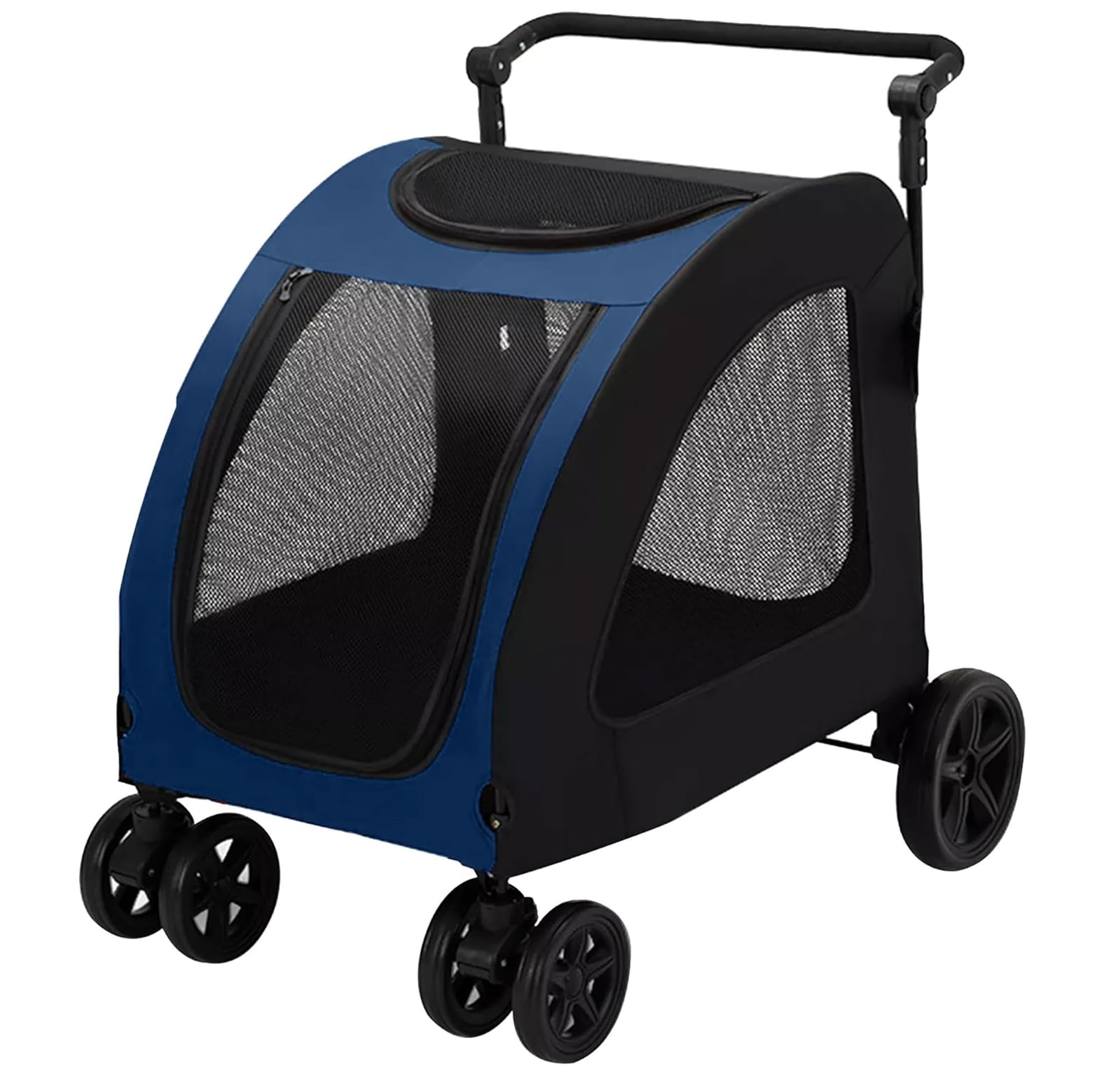 JupiterJX Dog Stroller for Large & Medium Dogs, Portable Dog Buggy, Adjustable Handle 4 Wheels Dogs Pets Stroller Cart Heavy Duty Pet Pram Cats Pet Pushchair with Breaks Loads Upto 80KG (Blue)