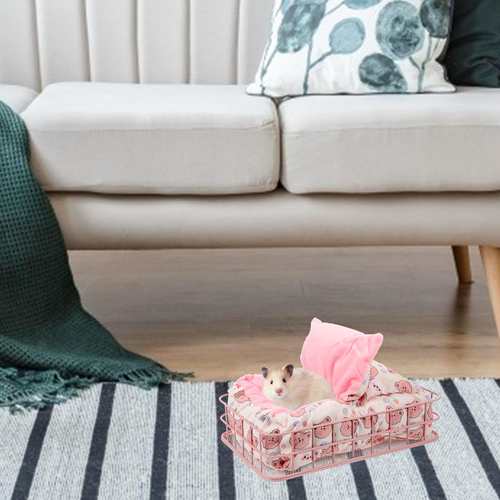 Metallplattform Bett für Hamster Ratten Chinchilla Frettchen aus Eisen mit Kuschelnest für Kleintiere