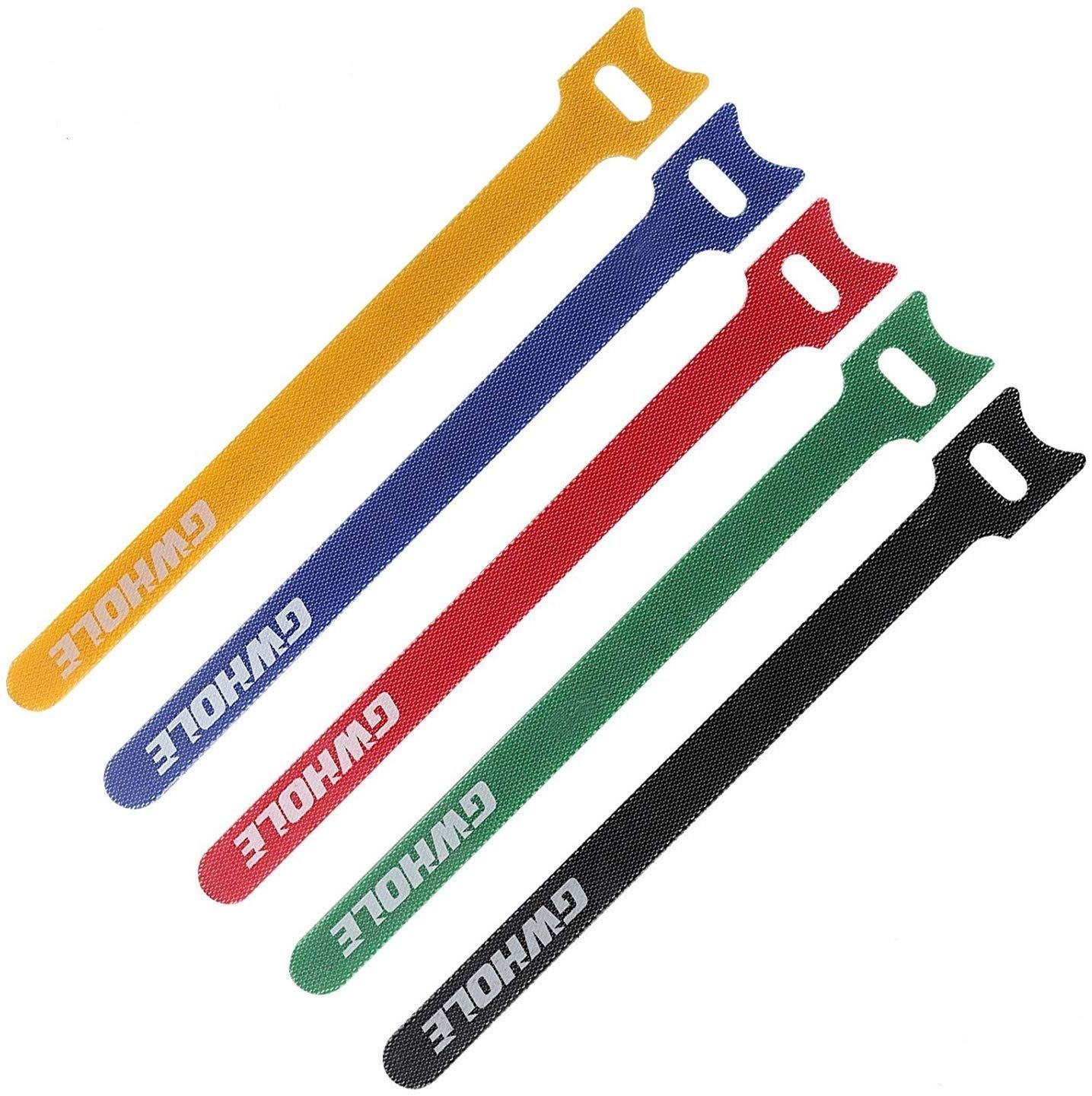 Gwhole Set di 60 fascette stringicavi, regolabili, riutilizzabili, 1,2 x 18 cm
