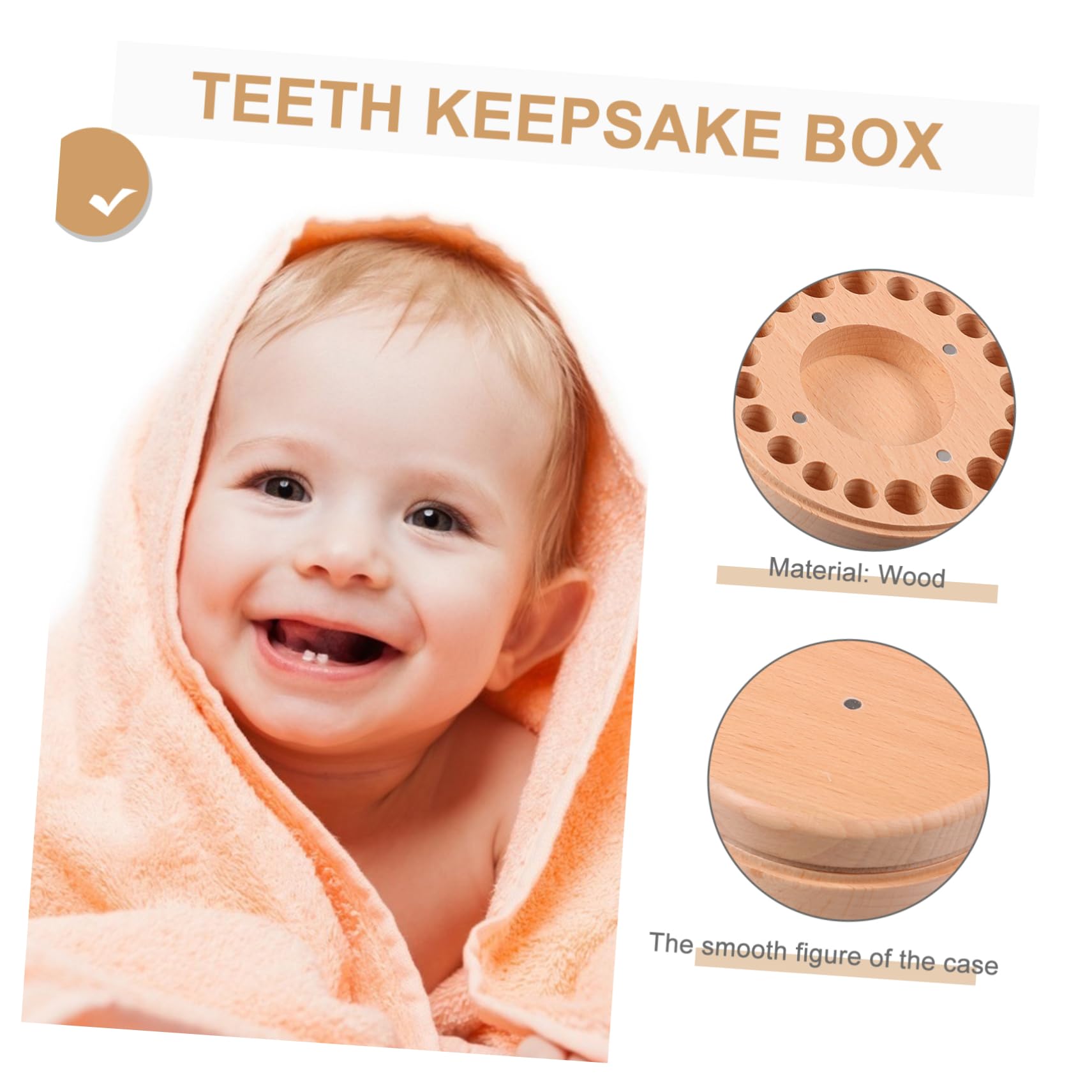 Caja de Recuerdos para Dientes de Leche en Madera de Haya | 1 Juego, Dibujos de Animales, Organizador Infantil para Cumpleaños y Navidad