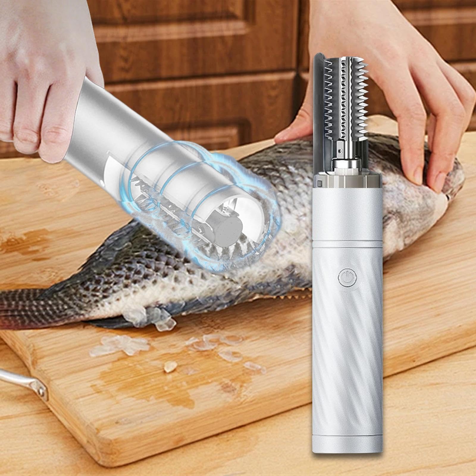 Disincrostatore Elettrico per Pesci, Potente Disincrostatore, Utensile Senza Fili per Chef, Ristoranti E Cuochi Casalinghi, Bianco
