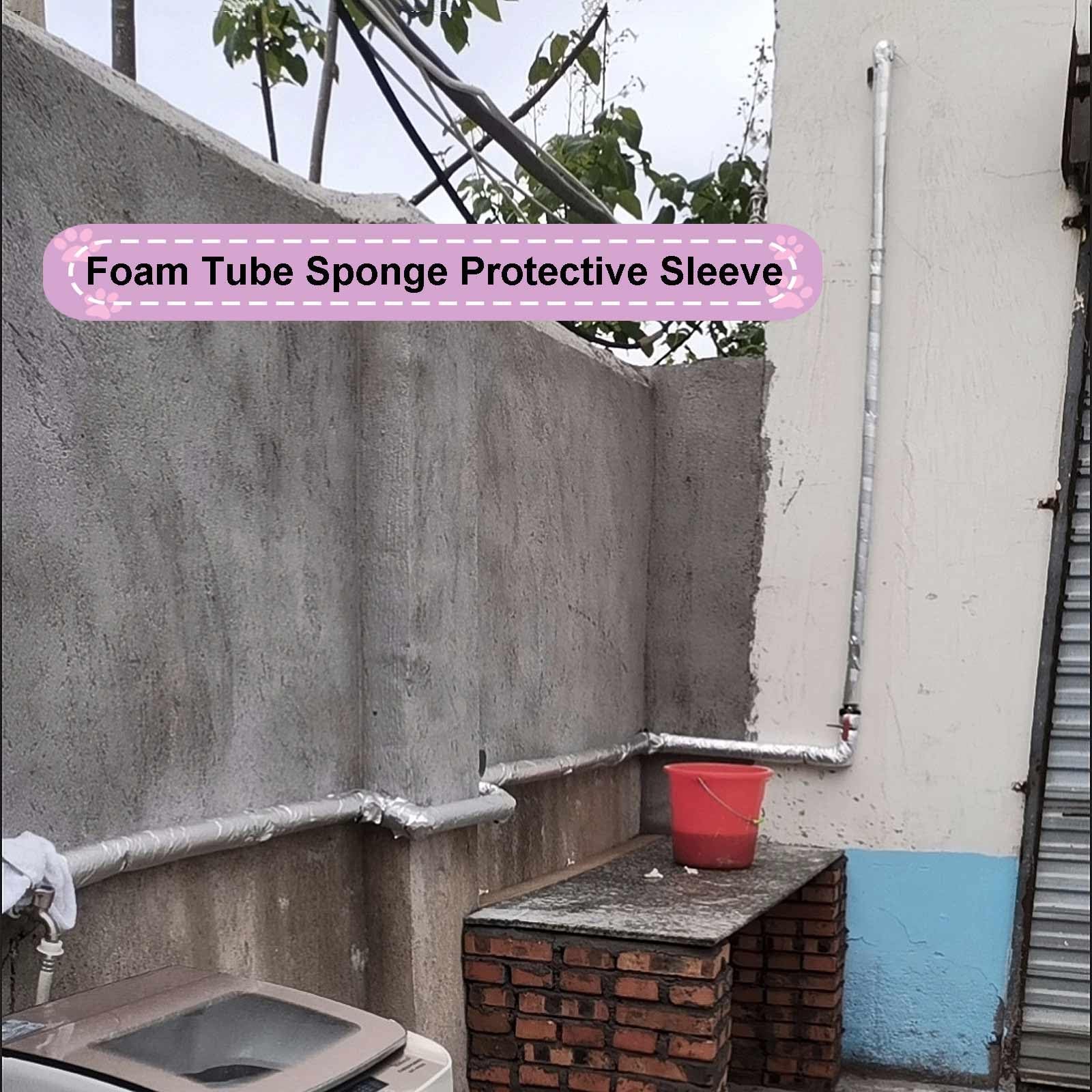 12 Pezzi Isolante per Tubature Guaina Isolante in Gomma con Alluminio 40cm Isolante per Tubi in Schiuma ID 20/27/34/43/60/76/89.0 mm per Tubi Acqua All'aperto(ID 1-1/10"(27.0 mm))