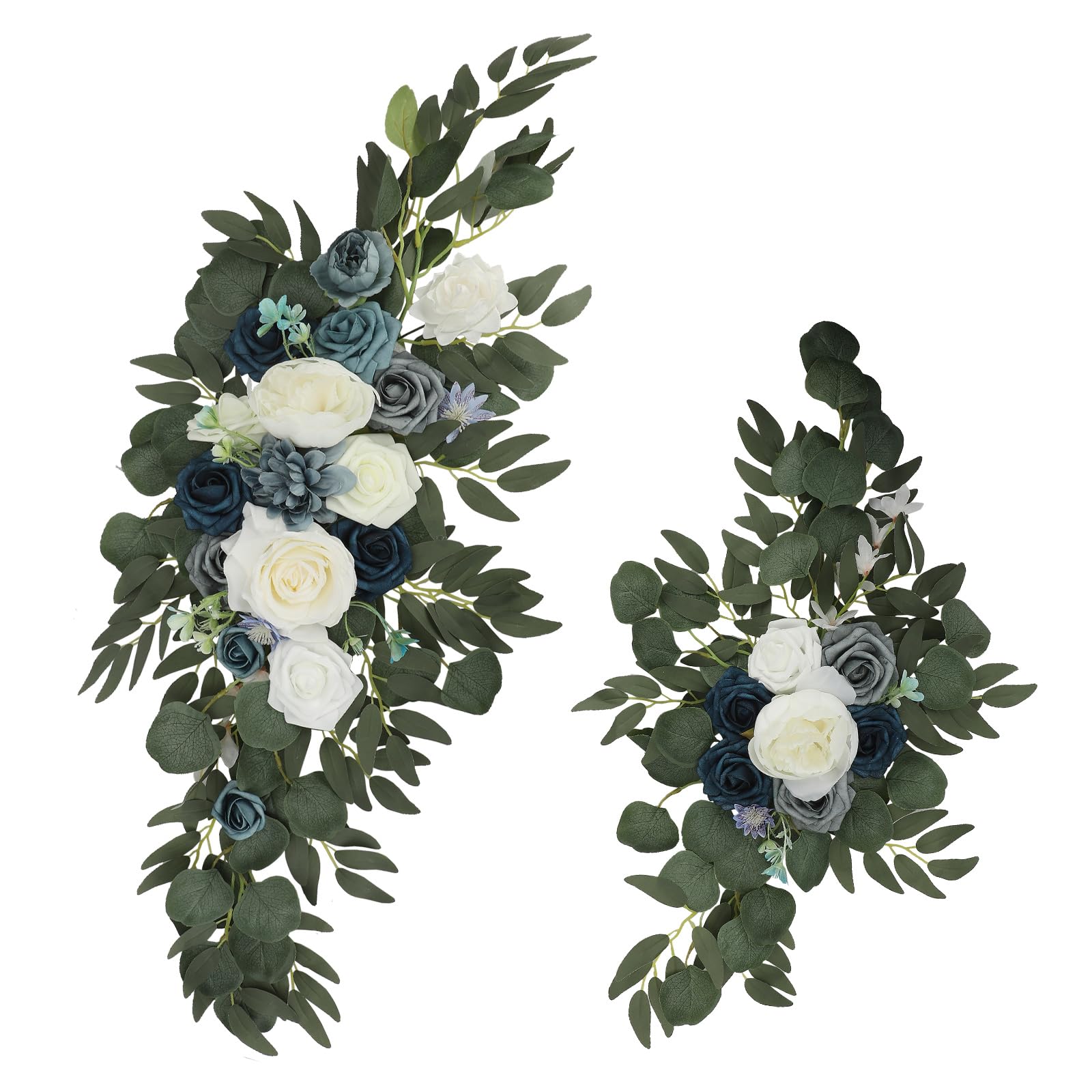 Blumenbogen Deko, Hochzeitsblumen Set 70 X 50 cm mit Flexiblem | Blumenschmuck aus Seide, 50x25 Cm inkl. Teil, mit Band, Gebogen/gerade
