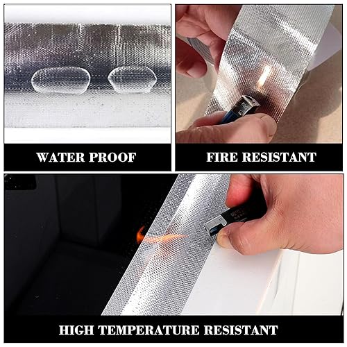 Miniatura 3 de BTTLINGIFT Cinta de papel de aluminio de fibra de vidrio  2 pulgadas x 65 pies, 5.9 mil de fibra de vidrio HVAC cinta de conducto plateado  Cinta