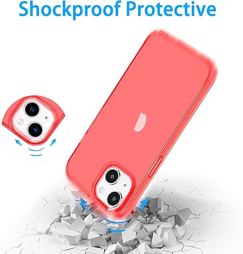 Miniatura 6 de JJGoo - Funda compatible con iPhone 13, transparente, roja, suave, a prueba de golpes, cubierta protectora delgada y delgada para iPhone 13 de 6.1