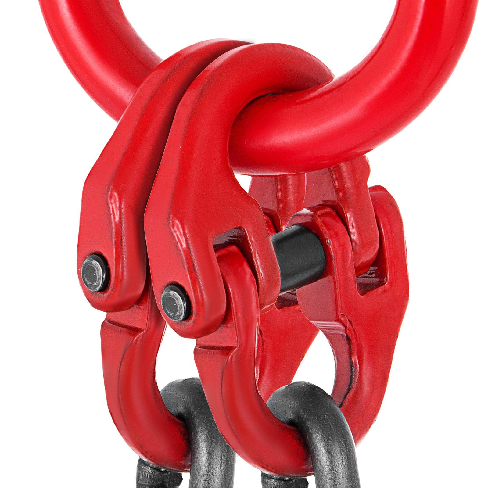 VEVOR Eslinga de cadena de 10 mm 1,5 m patas dobles G80 4 T ganchos de acero para elevación