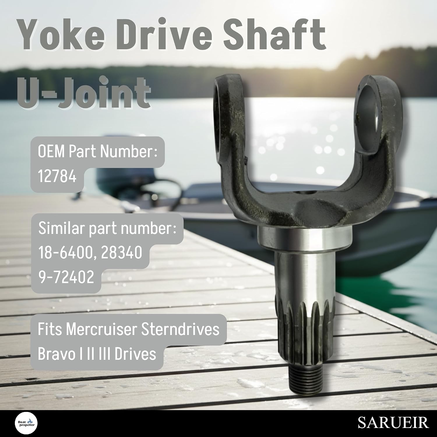 Yoke Drive Shaft U-Joint 12784 18-6400 28340 Compatible with Mercruiser Sterndrives Bravo Bravo 2 Bravo 3 Drives