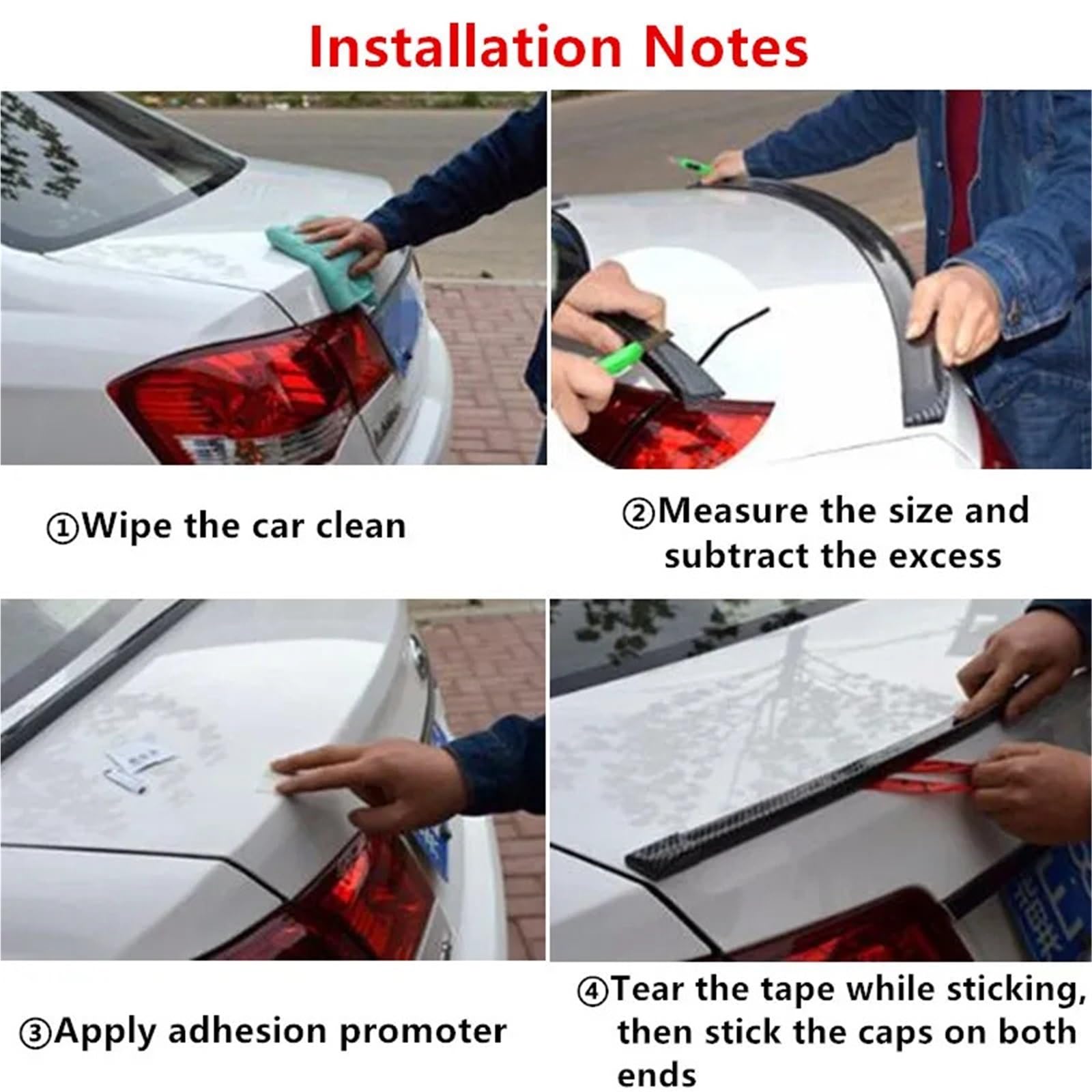 Spoiler universale per auto in fibra di carbonio 5D Ala styling fai-da-te Tutti i modelli di veicoli Spoiler Laterale per Auto(Carbon fiber grain)