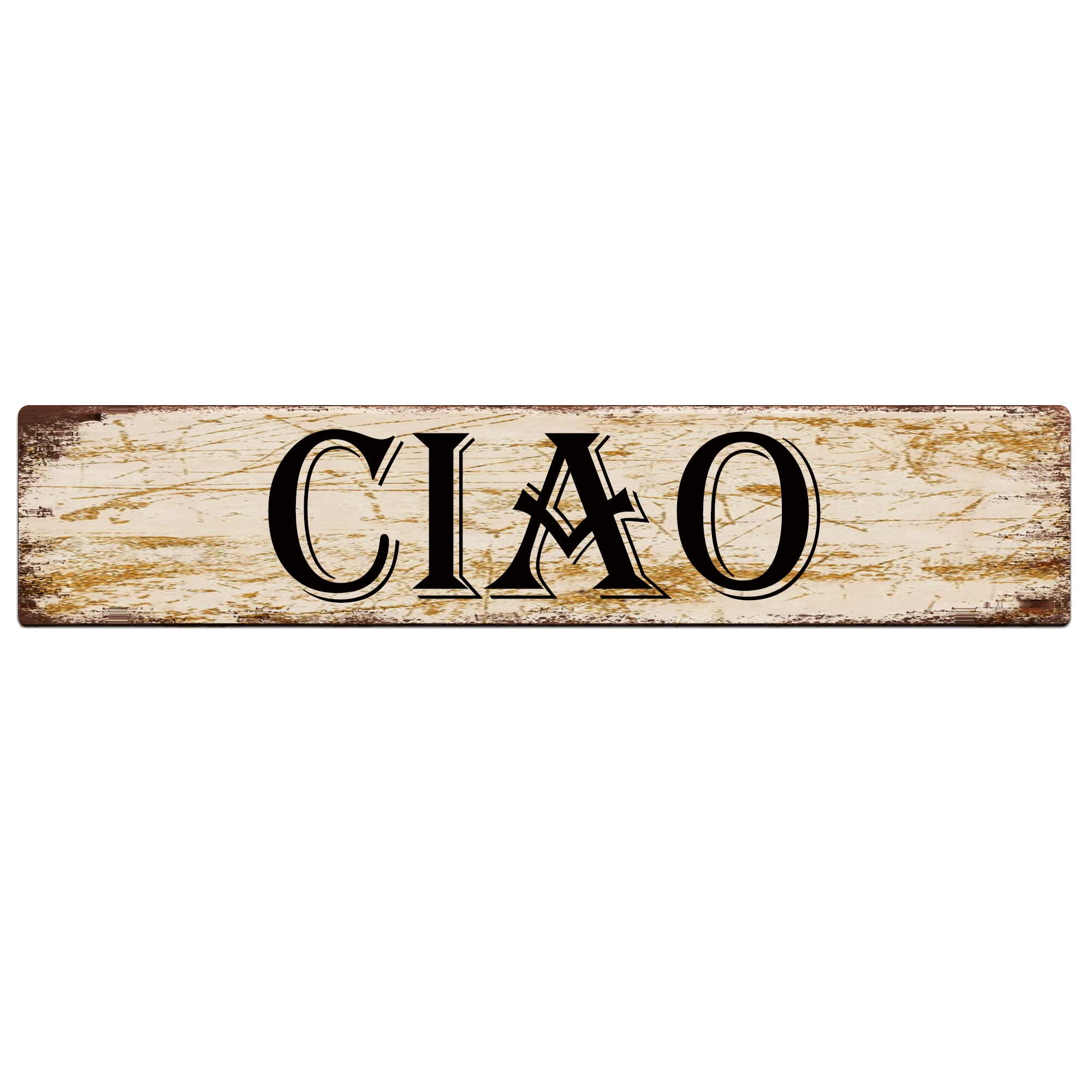 Ciao Retro Tin Signs Aluminum Metal Sign for Kitchen Home Garden Wall Bar Cafe Decor 4x16 Inch