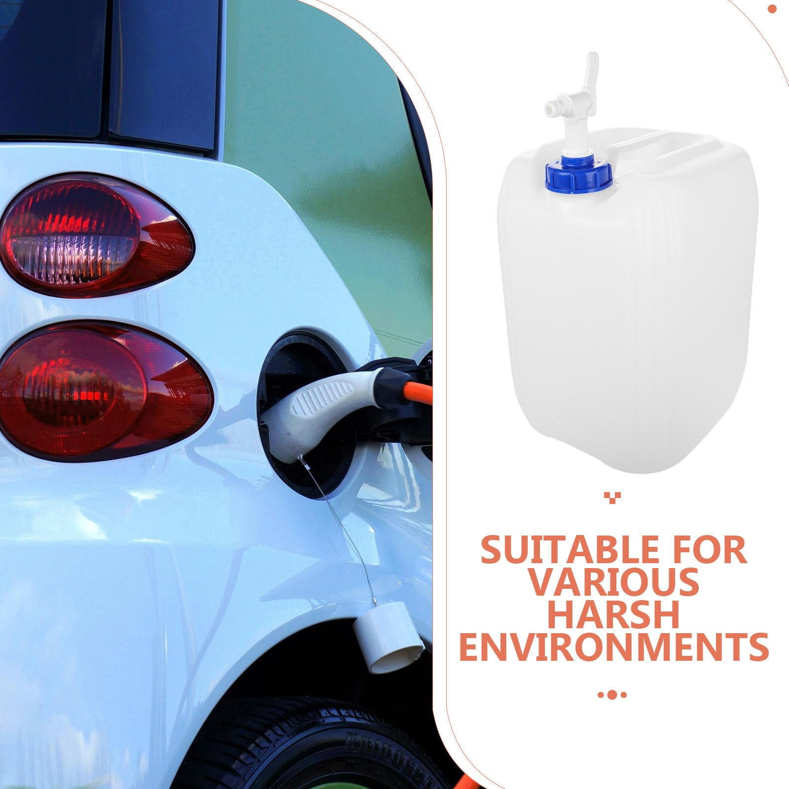 LALAFINA Tanica Portatile per Acqua 20l in Hdpe Bianco con Beccuccio, Contenitore d'Acqua Leggero per Campeggio e Uso in Movimento
