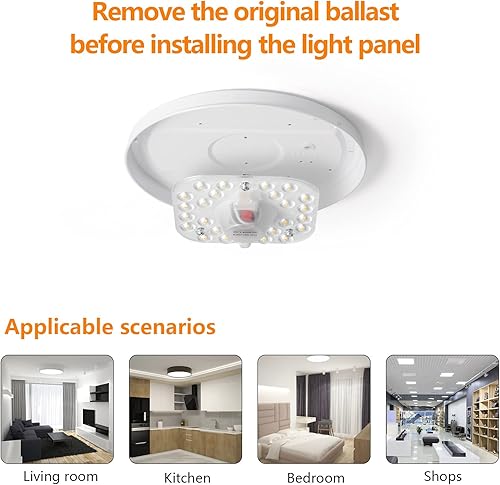 Miniatura 5 de Paquete de 3 luces LED cuadradas blancas frías de 6500 K, kit de reacondicionamiento del motor, 4 pulgadas, 12 W, 1400 lúmenes, 85  265 V, panel de