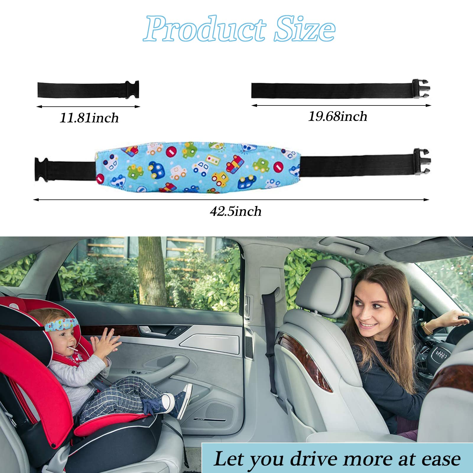 Carseat Head Support For Toddler 4-Pack Baby Head Supports For Car