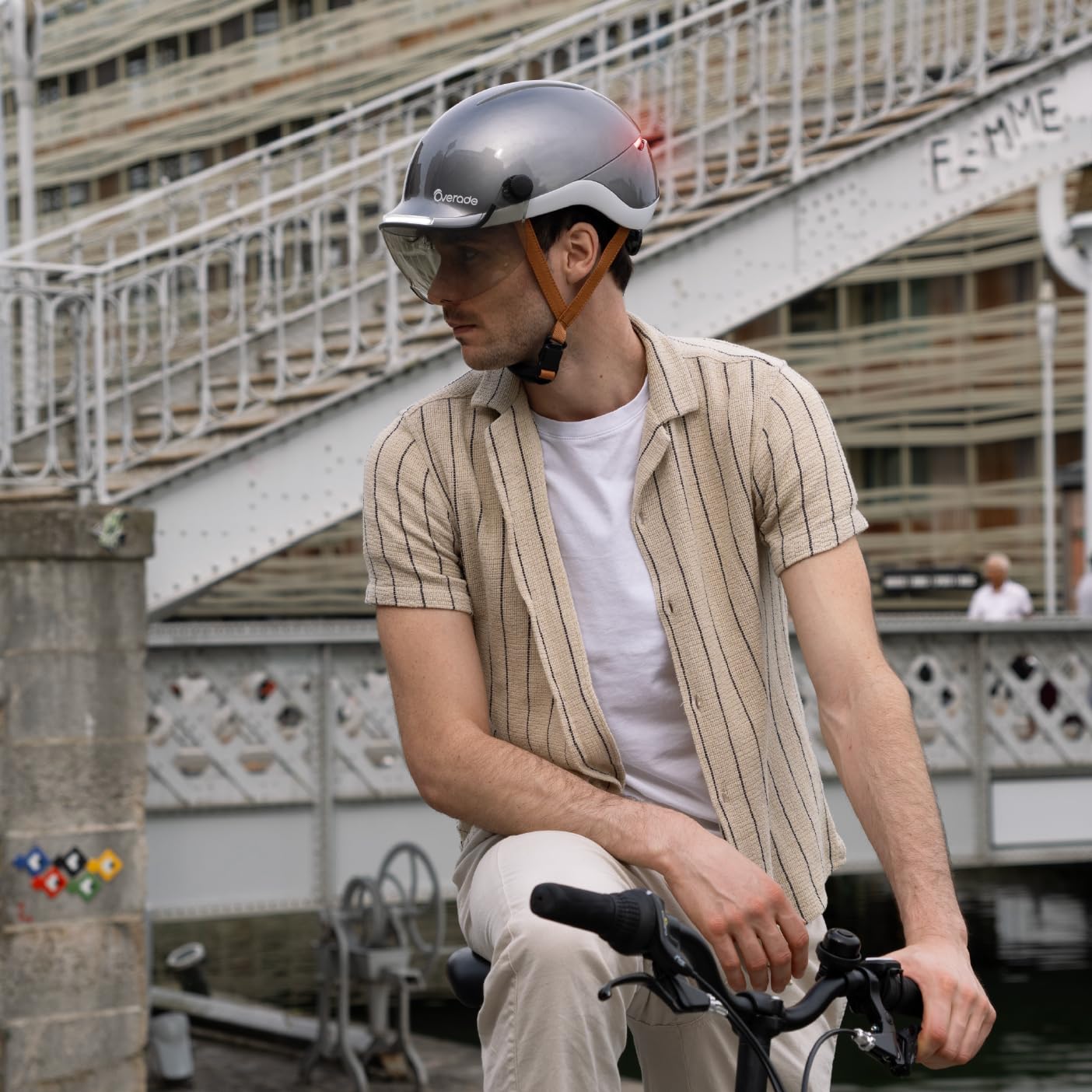 OVERADE - Visière | Écran Teintée pour Casque Life | Protection Contre la Pluie, Le Soleil et Le Vent | Compatible Lunettes de Vue | Fixation Rapide et Rotative | Innovation Française