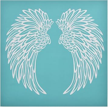 MANGOUSONG Screen Printing Kit,30x30.5cm Wings Silk Screen Stencils Reusable Silkscreen Print Kit for Printing Handbag Decoration Template Seal Tool