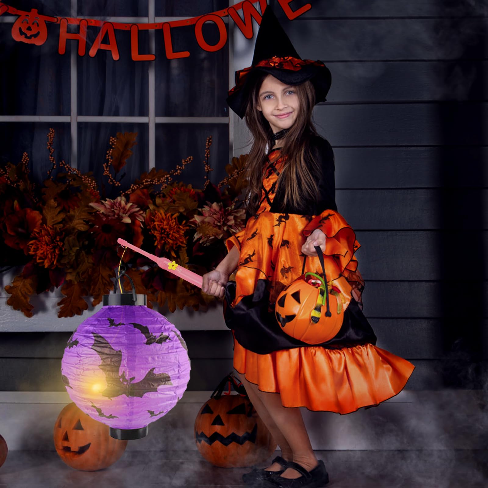 4 Bâtons De Lanterne LED 30cm - Lumière Jaune Chaud Pour Halloween, Noël, Fêtes D'enfants - Nécessite 2 Piles AA