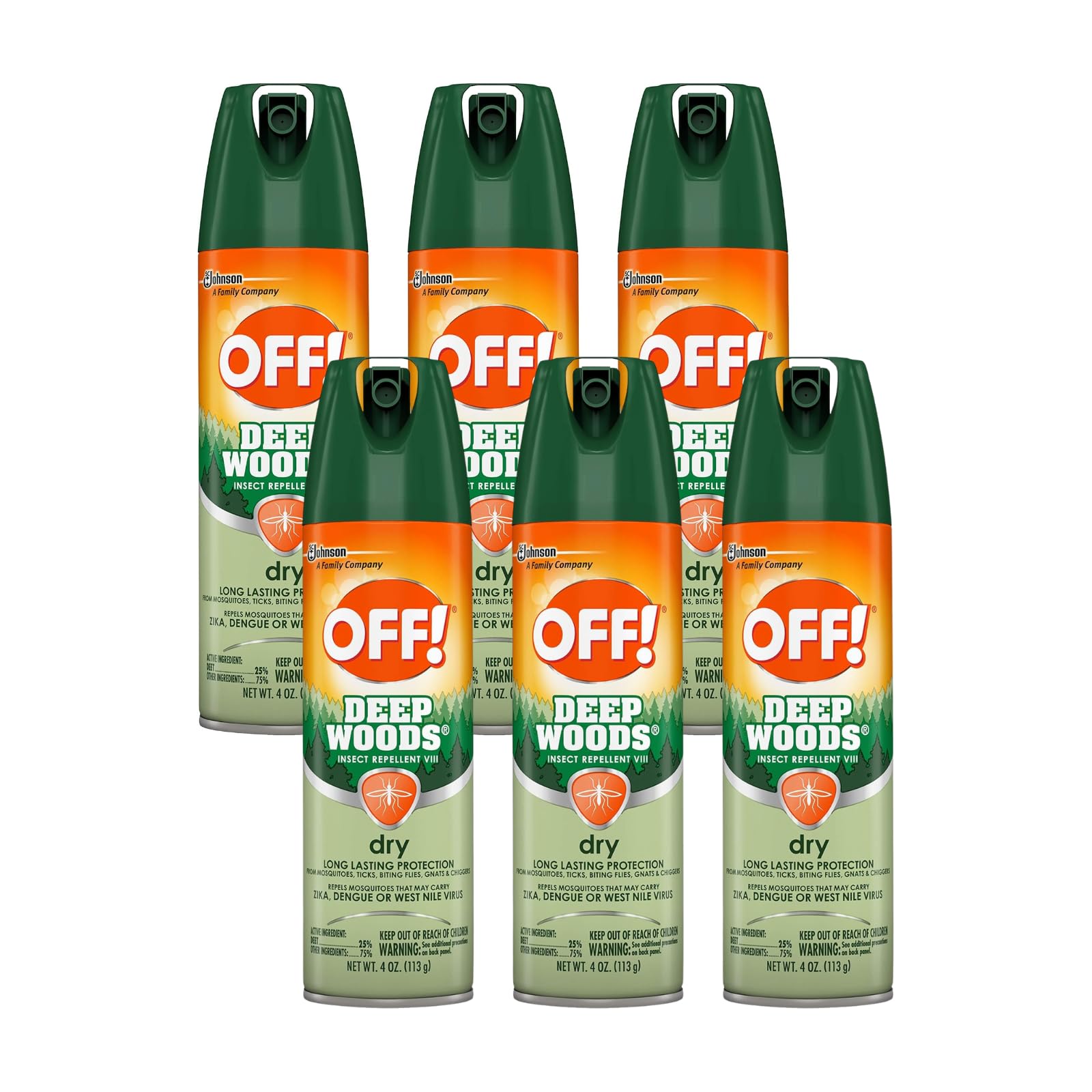 OFF! Deep Woods Sportsman Insect Repellent, 4 Oz (Pack of 6)