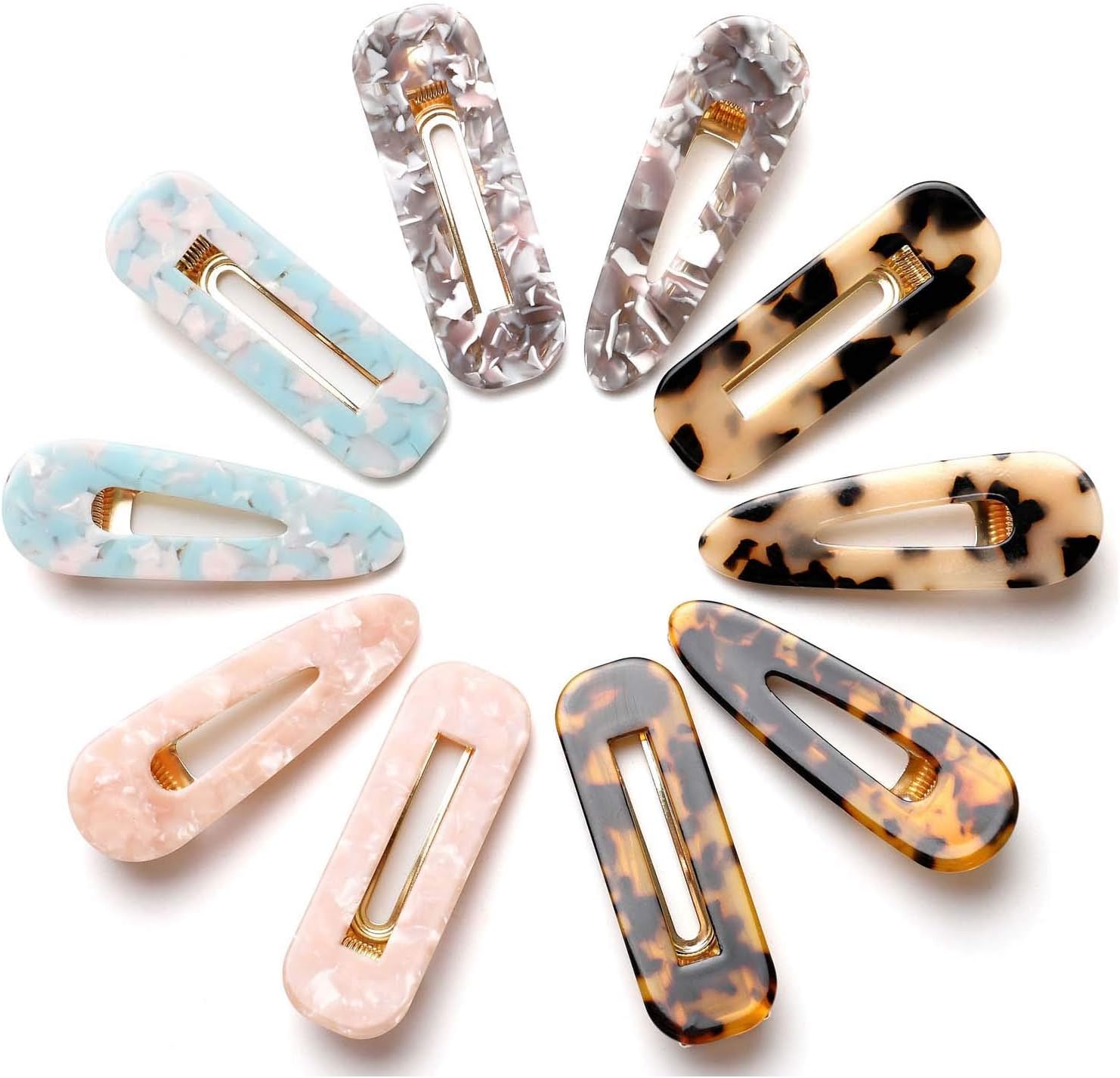 10 Pcs Hair Clips Hair Barrettes for Women and Girls, Fashion Resin Acetate Hair Clip Barrette Set, Great Hair Accessories for Parties Birthdays Everyday Hair Styling