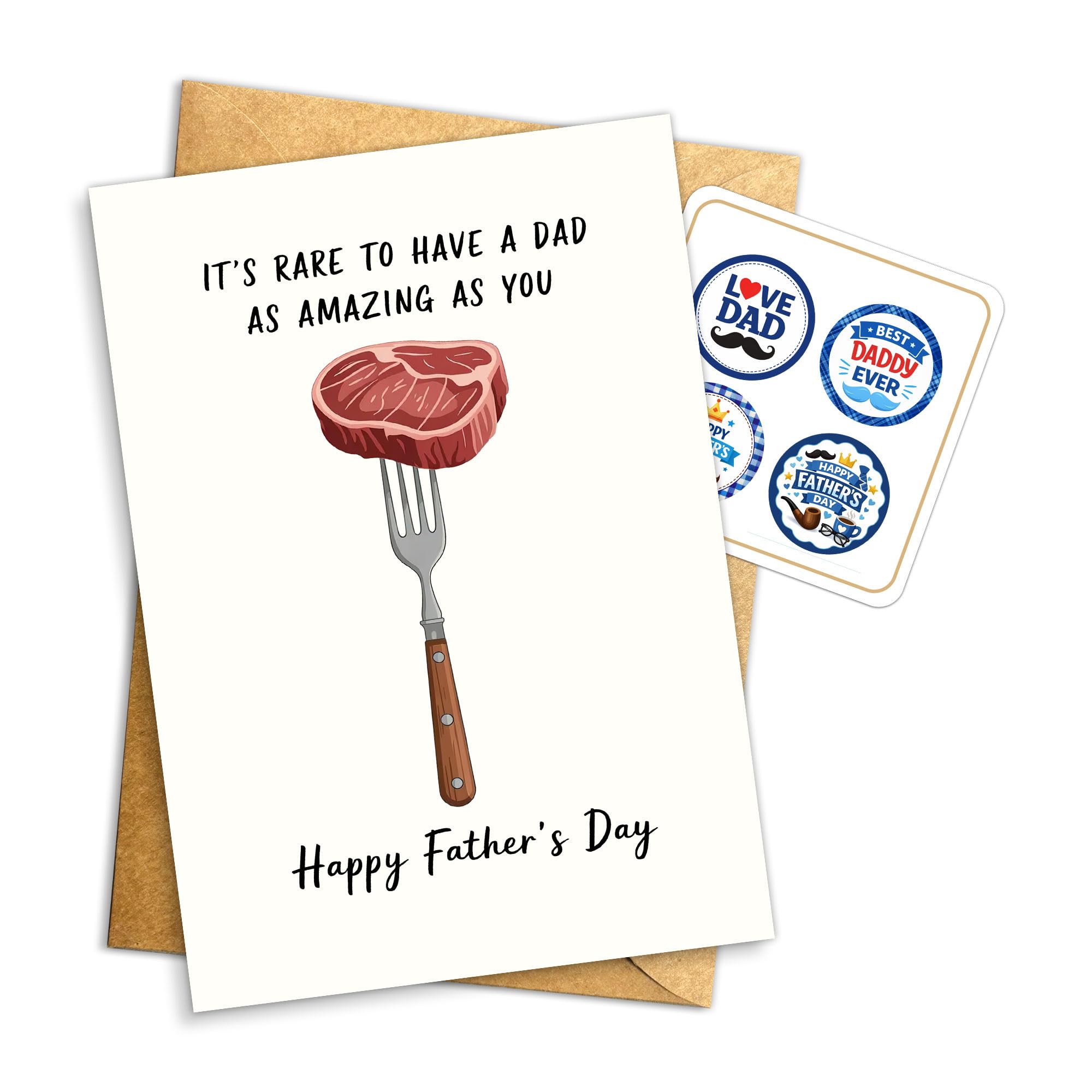 rare steak father's day card My that my daughter made for me. : r/grilling Podagree Funny Steak Dad Father's