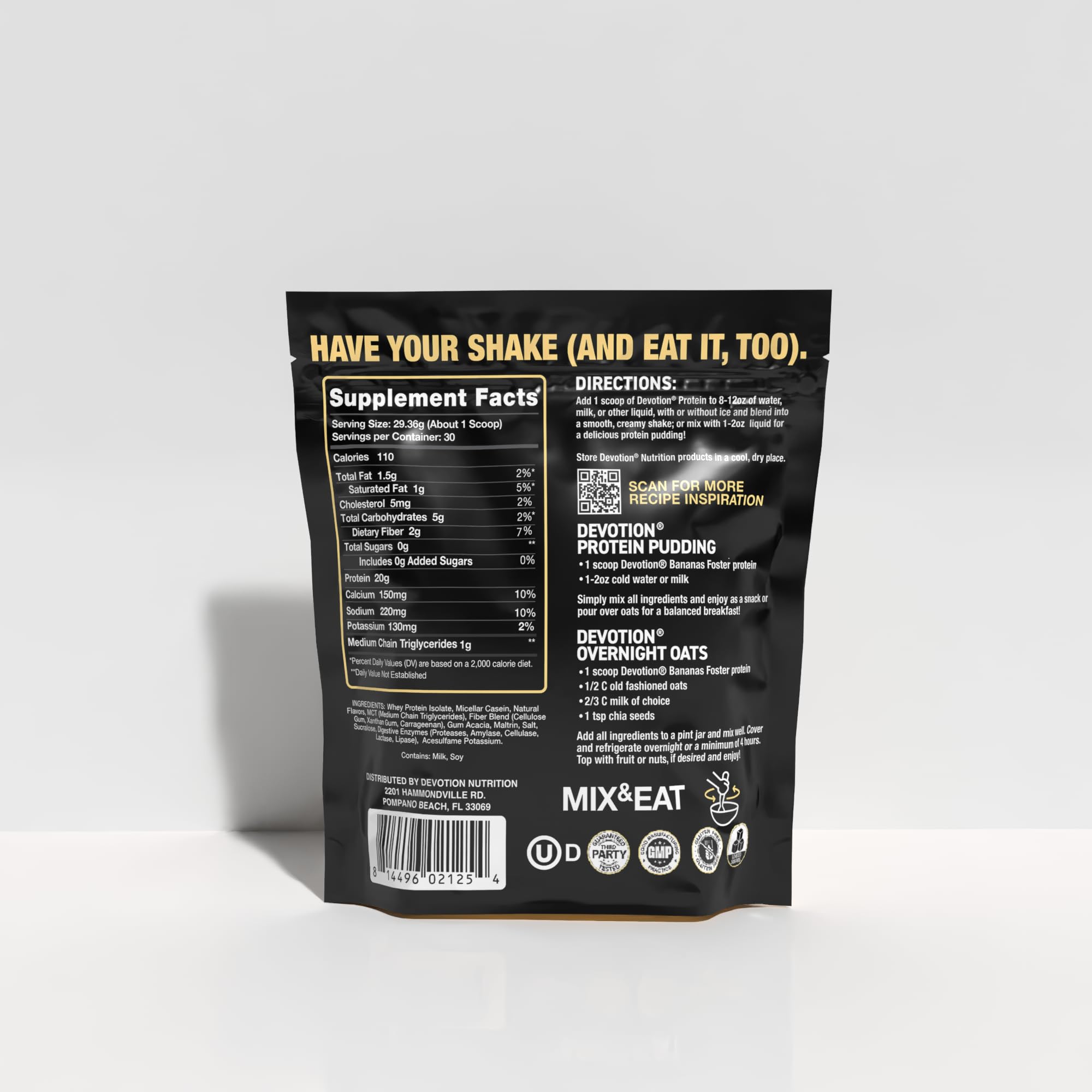 Devotion Nutrition Bananas Foster Protein Powder for Shakes, Baking, Pancakes, Desserts – 20g Whey Isolate & Casein Protein Blend – No Added Sugar, Low Carb, Gluten-Free, Keto-Friendly with MCT – 2lb — Amazon image 6