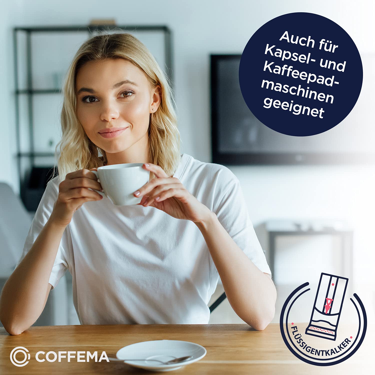 Flüssigentkalker für Kaffeevollautomaten - 3 x 1000 ml - mit praktischem Farbindikator - für Kaffee- und Espressomaschinen, Pad- und Kapselmaschinen und Heißwasserboiler