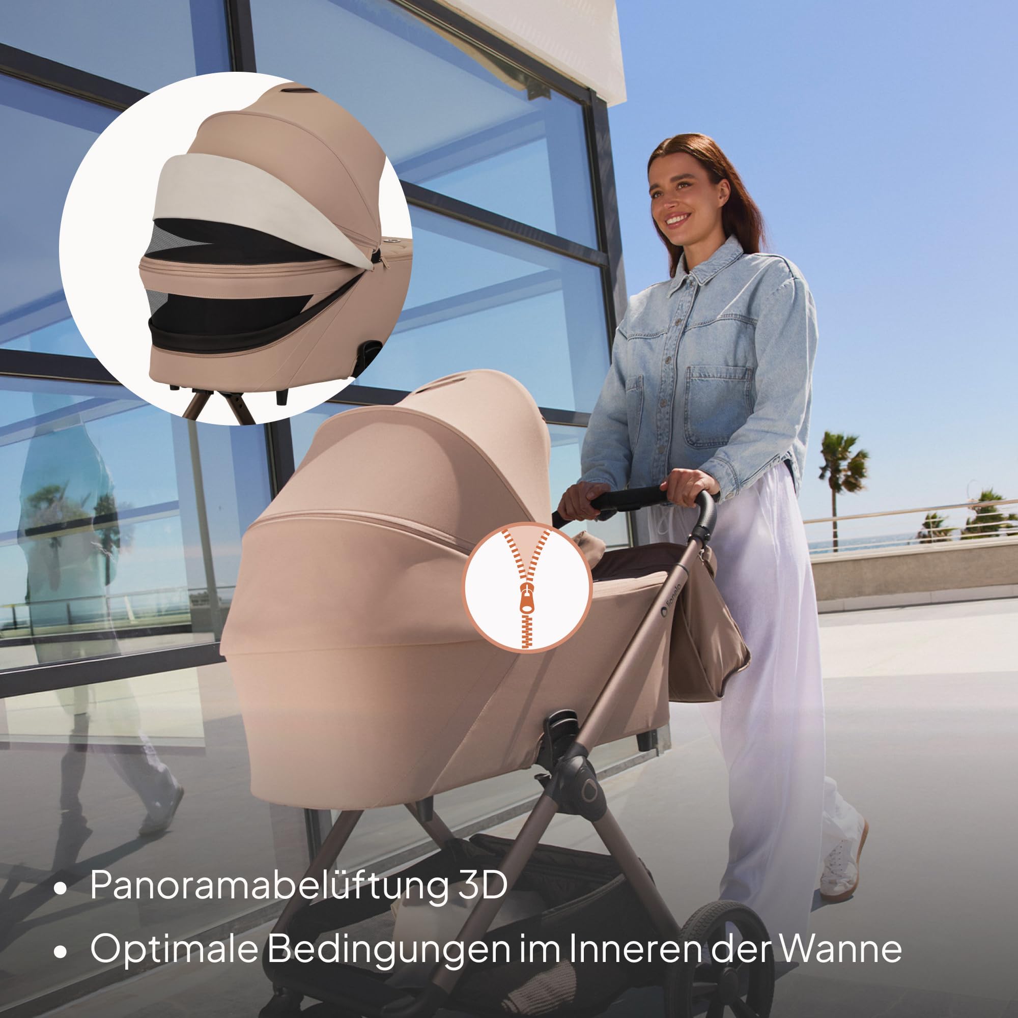 LIONELO Carmine 3 in 1 Kinderwagen Reisesysteme Set ADAC-Babyschale Babywanne Buggy GravelTech Räder Federung UPF50+