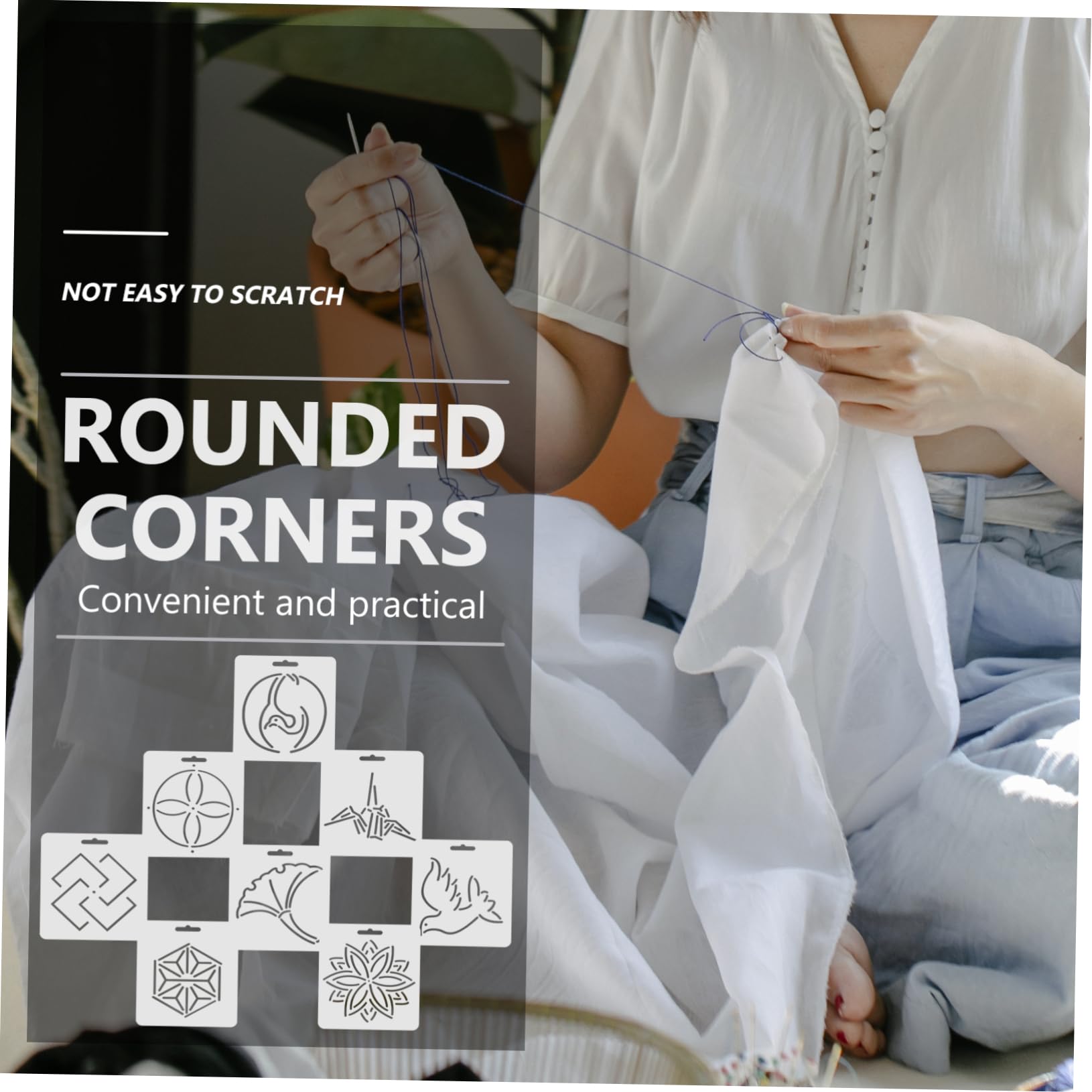 Righello Patchwork in Acrilico 8 Pezzi, Set per Cucito | Template per Stoffa, Uso Domestico, Migliora L’efficienza nel Lavoro, Formato Pratico per Progetti DIY