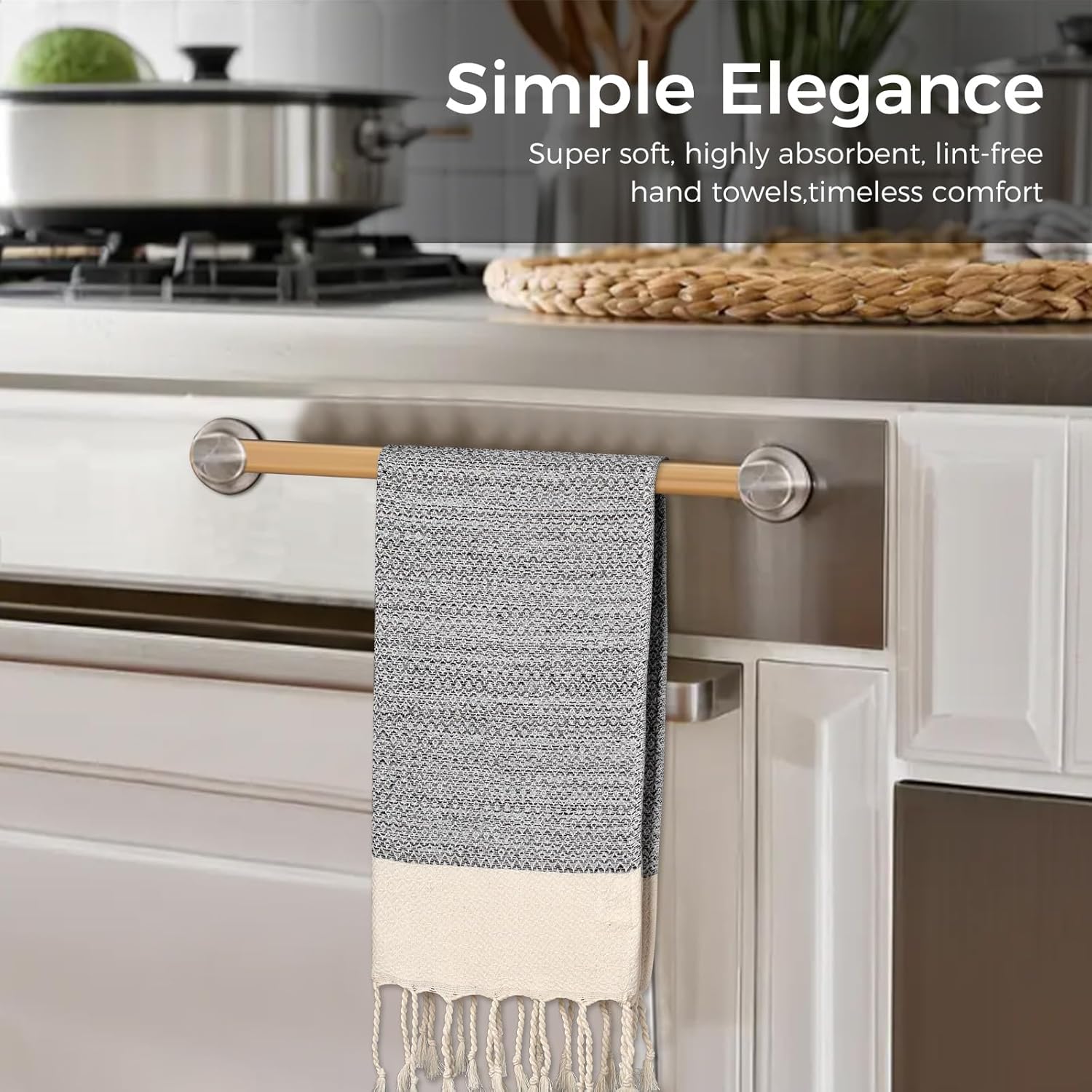 cabanana Hand Towels for Bathroom - 2-Pack,16x40 Inch-100% Cotton,Turkish Bathroom Hand Towels,Super Absorbent & Quick-Dry Soft for Bath, Kitchen, Spa, Face, Hair, Dishcloth (Light Quarry) - Image 4