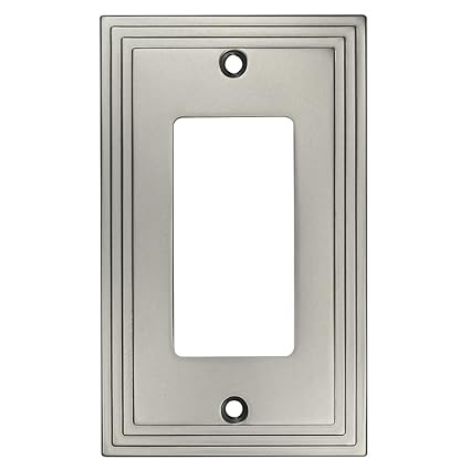 25000-SN Satin Nickel Single GFI/Decora Rocker Wall Switch Plate Switchplate Cover