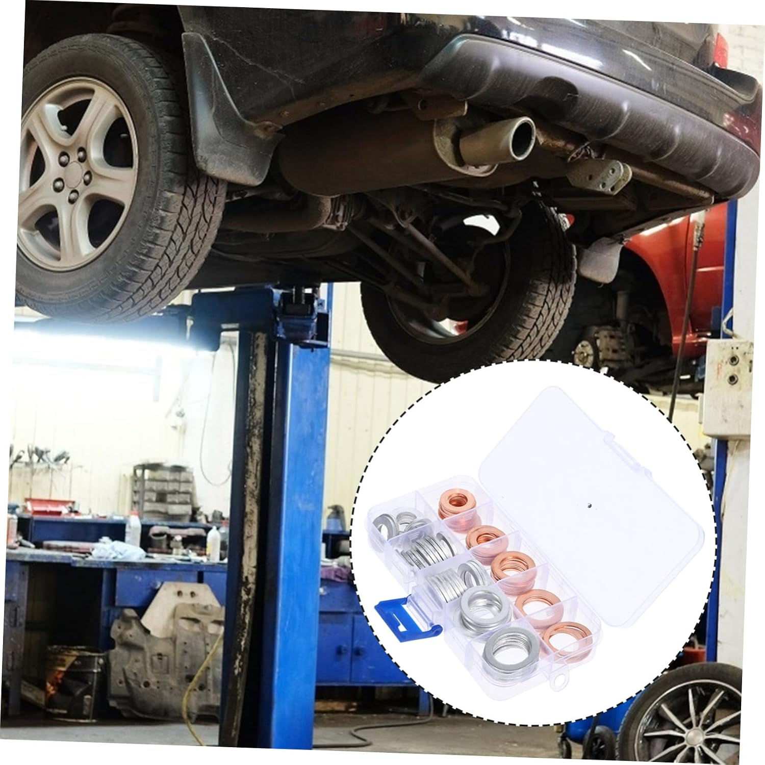 Aluminum Copper Oil Drain Plug Washer Leak Proof Gasket Set Car Accessories Versatile Fit Easy Installation 1 Box Assorted Sizes