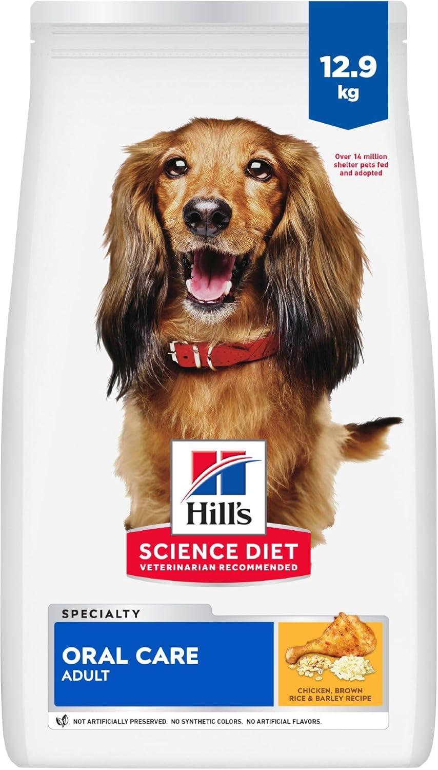 Hill’s Science Diet Adult Oral Care Chicken, Rice & Barley Recipe Dry Dog Food 12.9 kg Bag