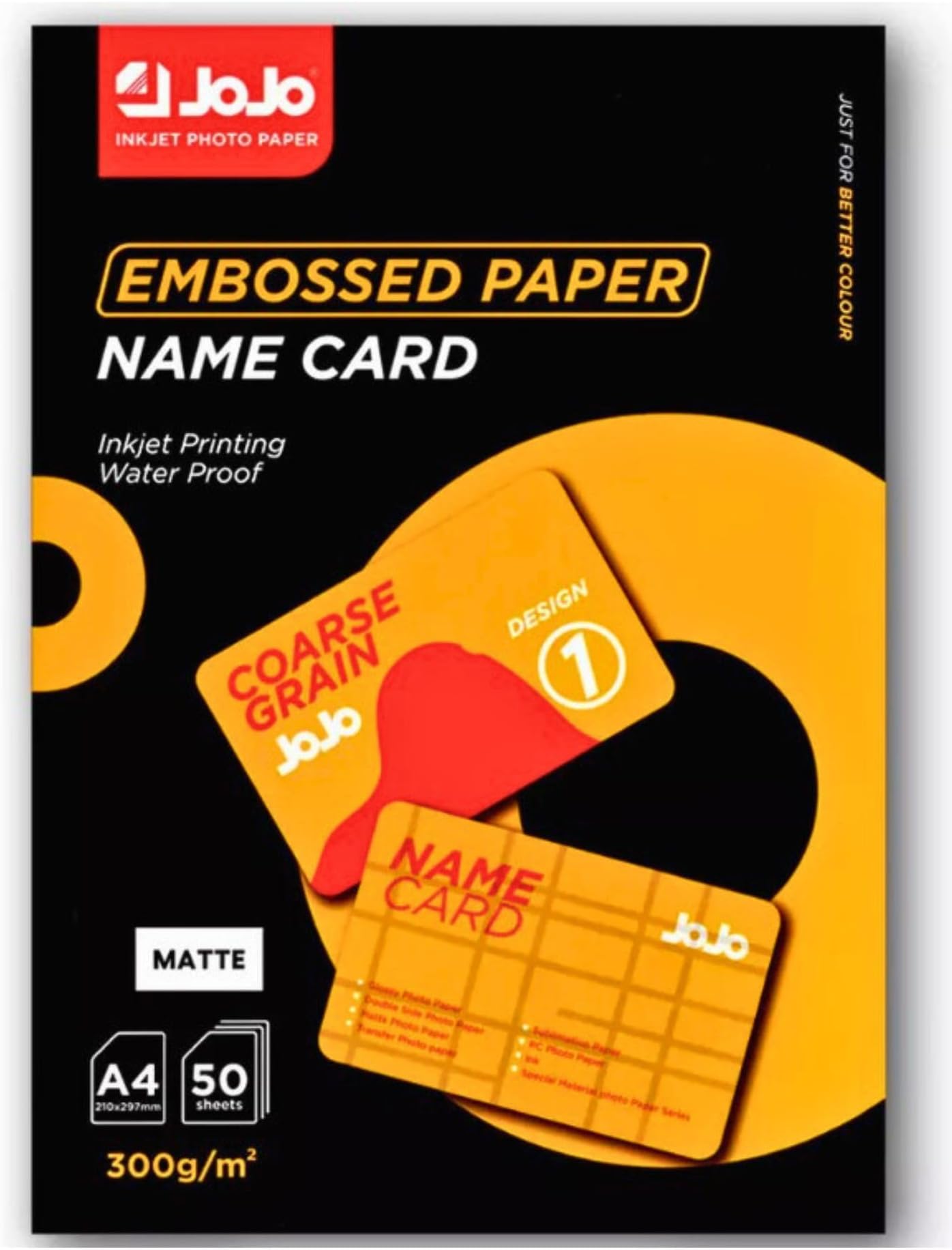 JOJO A4 Size 300gsm Waterproof Embossed Card Paper Inkjet Photo Paper A4 Size-50 Sheets