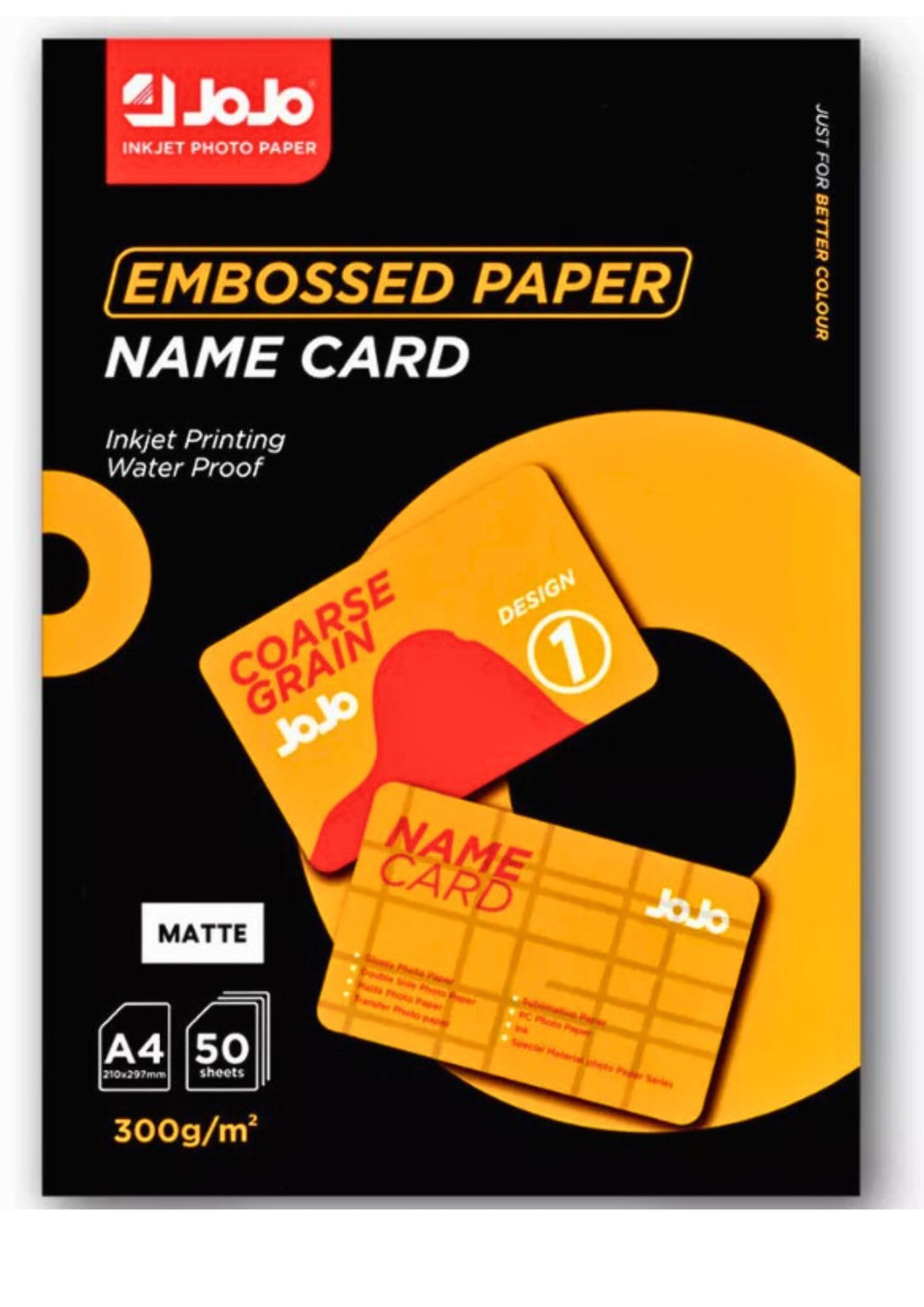 JojoA4 Size 300gsm Waterproof Embossed Card Paper Inkjet Photo Paper A4 Size-50 Sheets