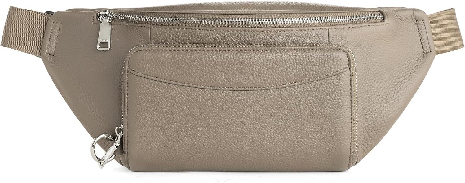 befen Genuine Leather Anti Theft Fanny Pack for Women, Waist Bag Crossbody Bags for Men Belt Bag with Built in RFID Wallet