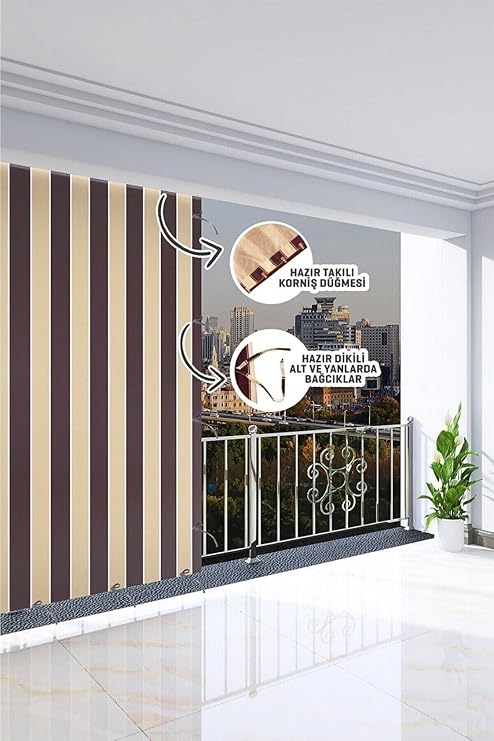 Balkon Perdesi Branda Güneşlik 6 Renk Seçeneği, 200 x 215 TYB52W1RUAXVUF7458