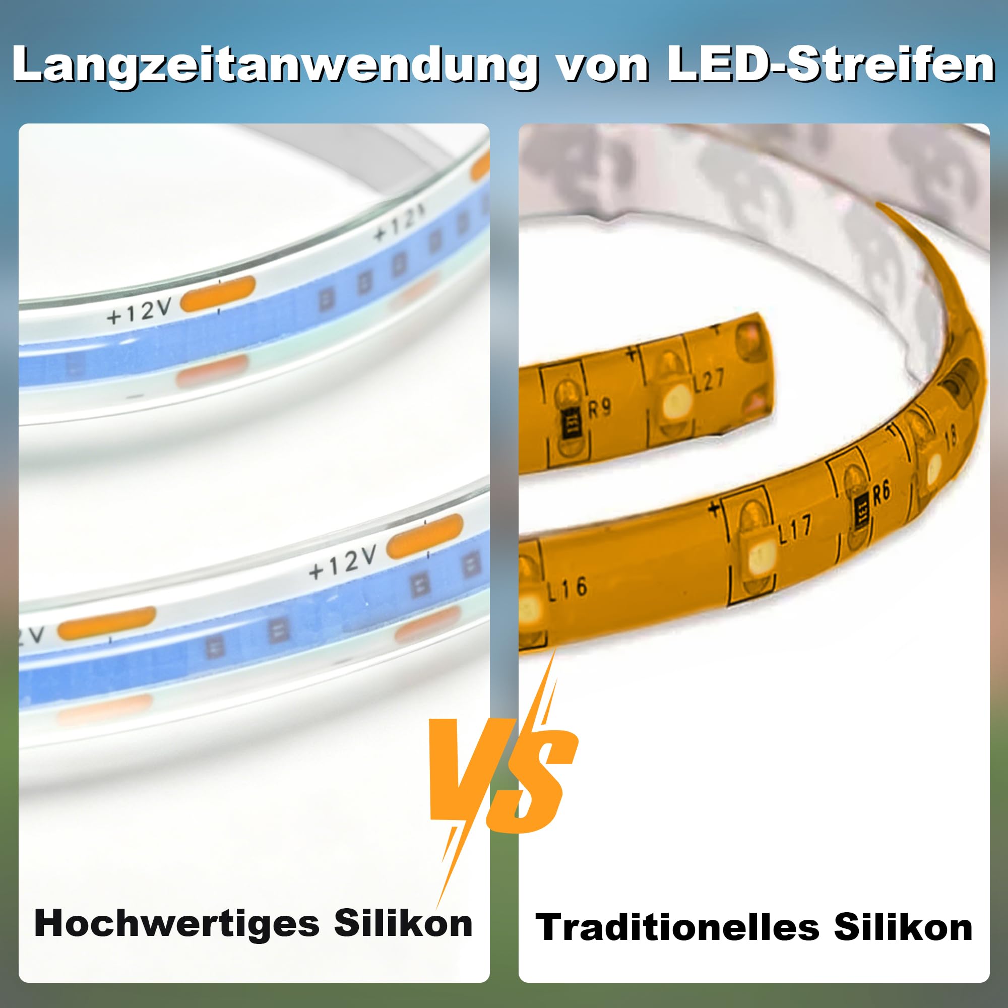 Gliztech 12V LED Lampen für Wohnmobile, Camper Markisenleuchten für Wohnmobil-Außenbereich, IP67 LED Streifen Aussenbereich COB wasserdichte LED für Markise Wohnmobile, Reisefeiern (Blau, 6m)
