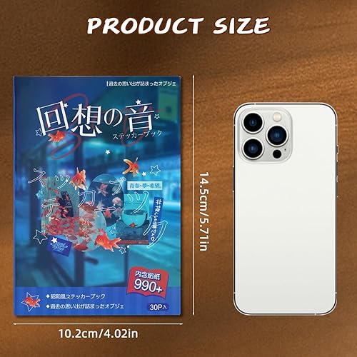 Miniatura 7 de Tmtains 990 piezas de calcomanías japonesas retro, serie de recuerdos románticos, estilo cómic, material de decoración, calcomanías estéticas