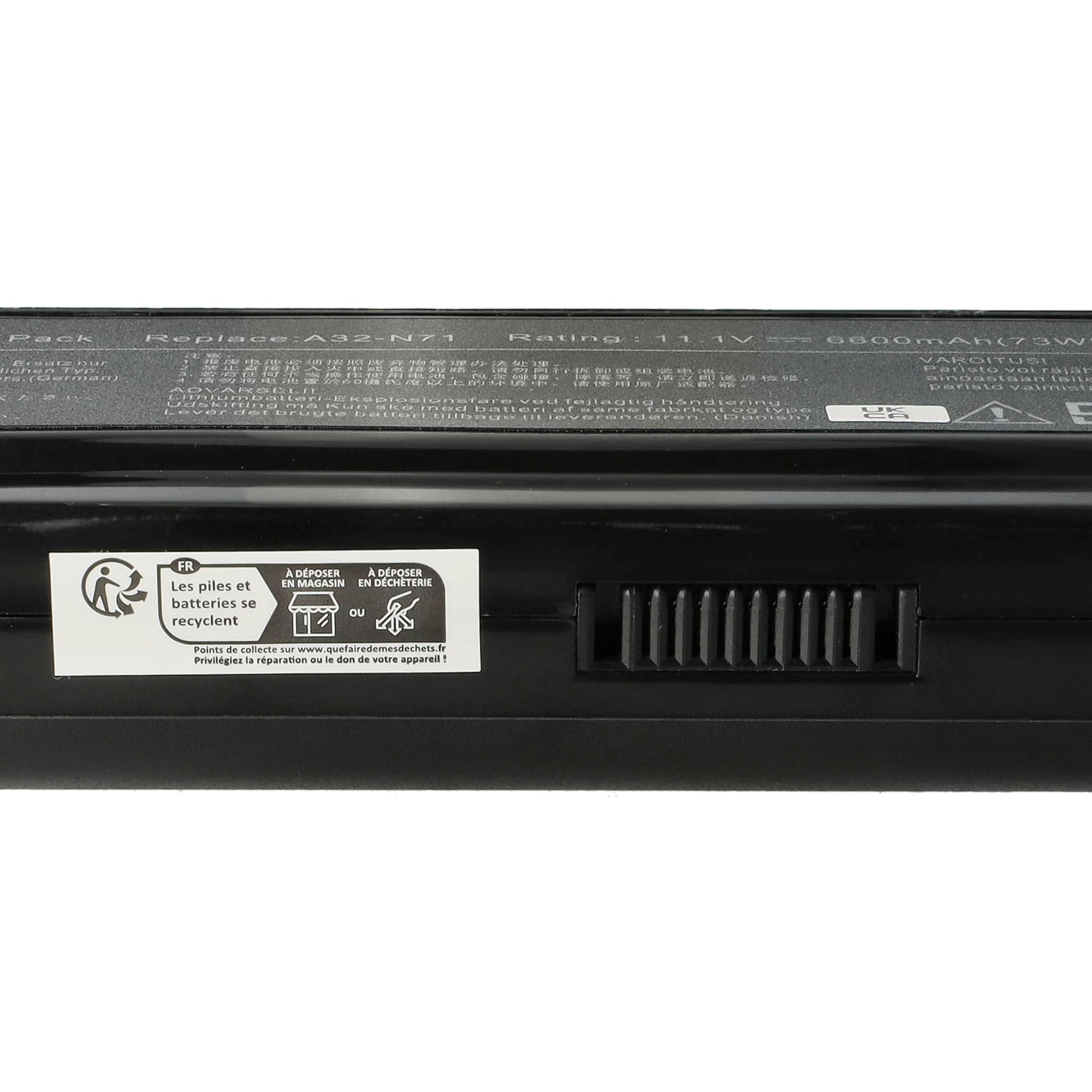 vhbw batteria compatibile con Asus A72, K72DY, A72J, A72F