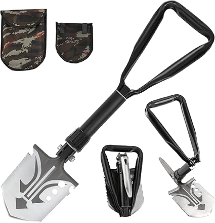 Amazon Co Jp Azarxis シャベル スコップ 多機能シャベル 折りたたみ ハンドル三段式 携行便利 キャンプ 雪かき 園芸 土掘り 草刈り サバゲ 防災用品 折りたたみ式 Diy 工具 ガーデン